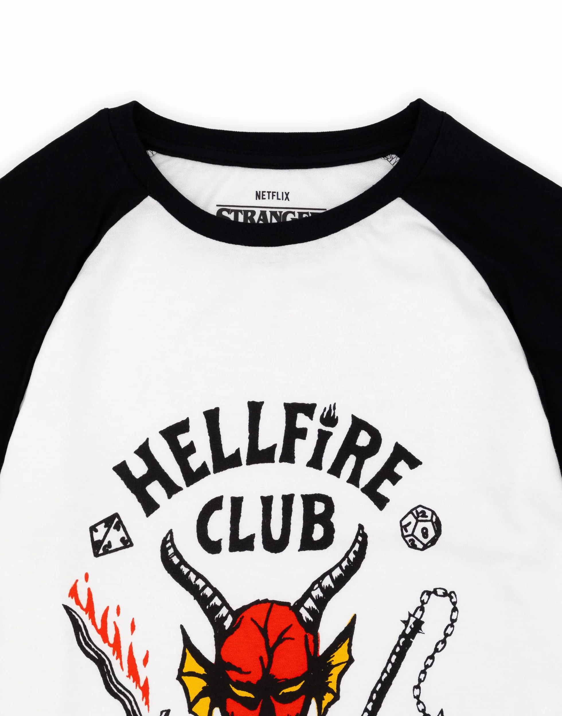 Stranger Things Hellfire Club Camiseta para niños | Chicos Chicas Hawkins Society Eddie White Outfit | Mercancía de la Temporada 4