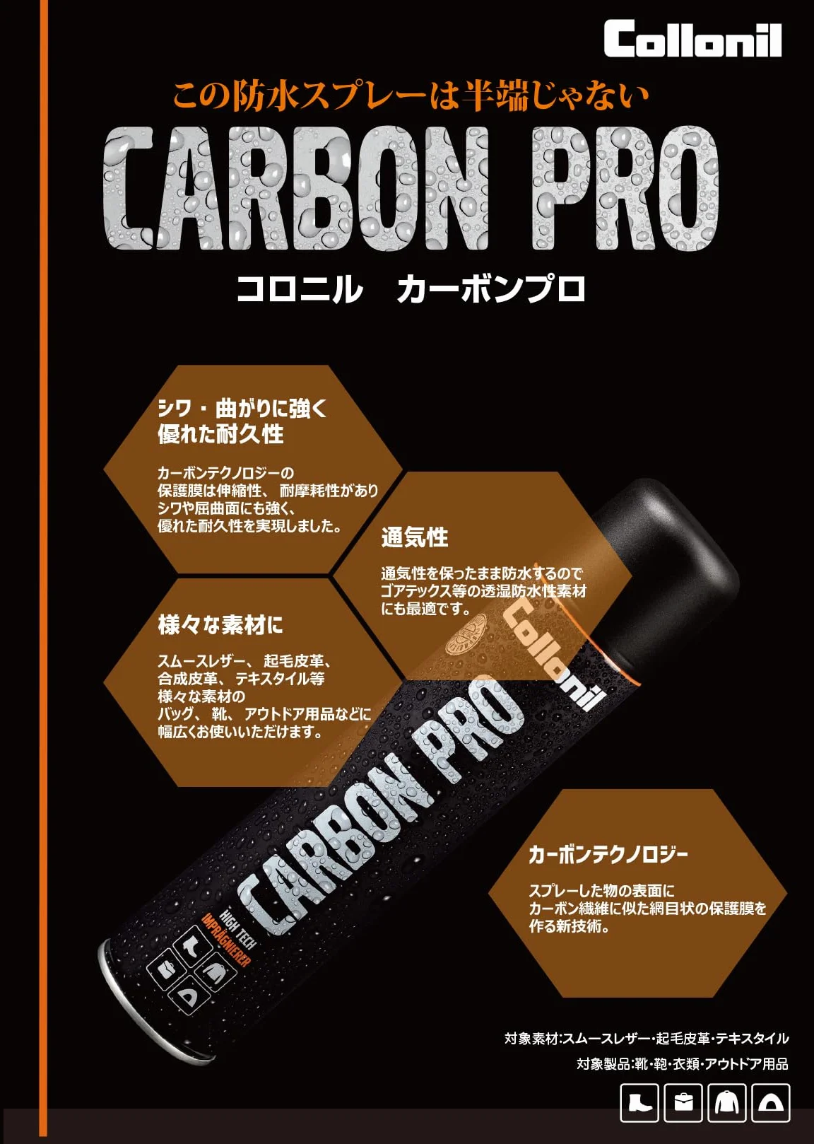 Collonil Carbon Pro 400ml Betún y reparación de zapatos, Transparente (Neutral), 400.00 ml