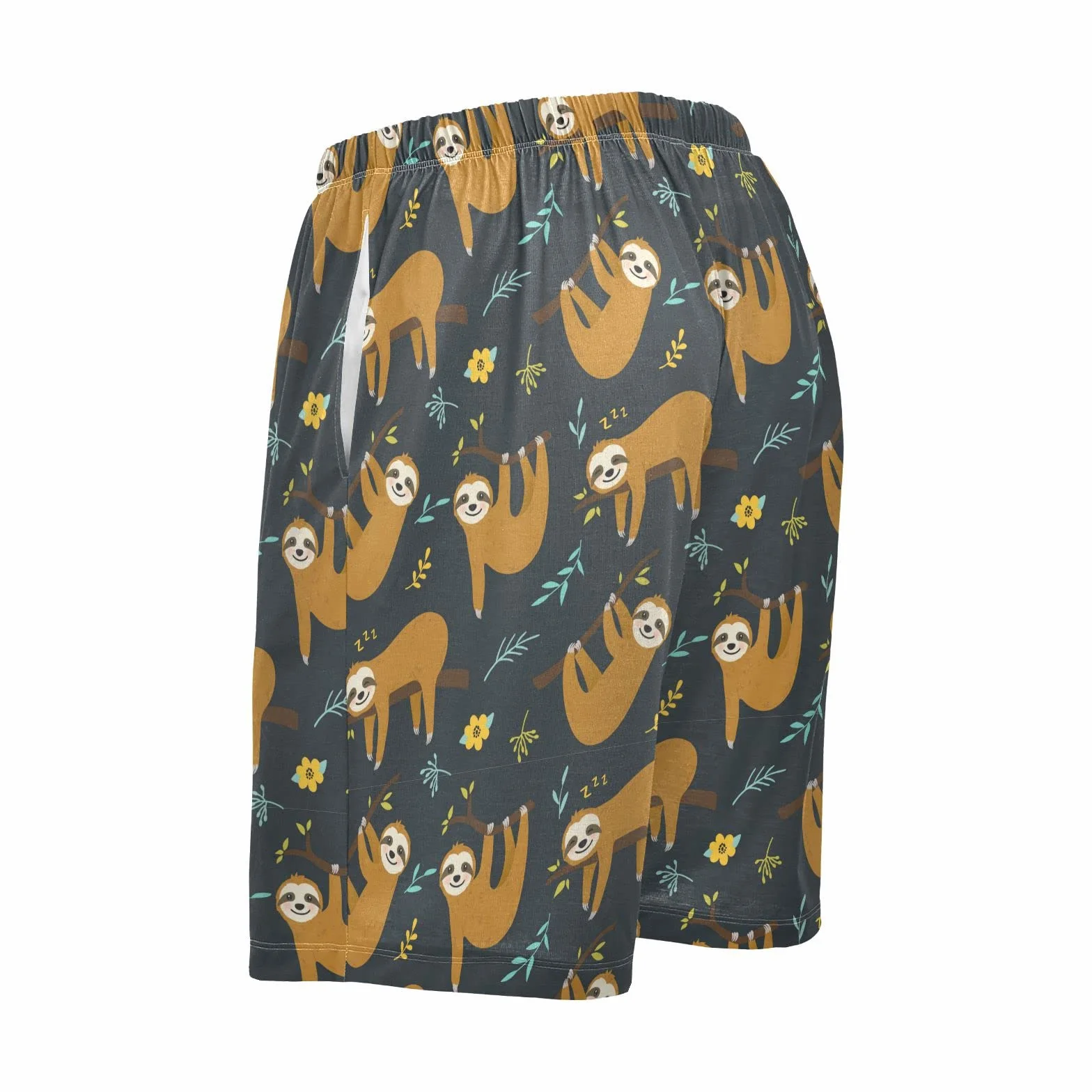 Ollabaky Pantalones cortos de pijama para hombre, pantalones cortos para dormir, pantalones de pijama con bolsillo