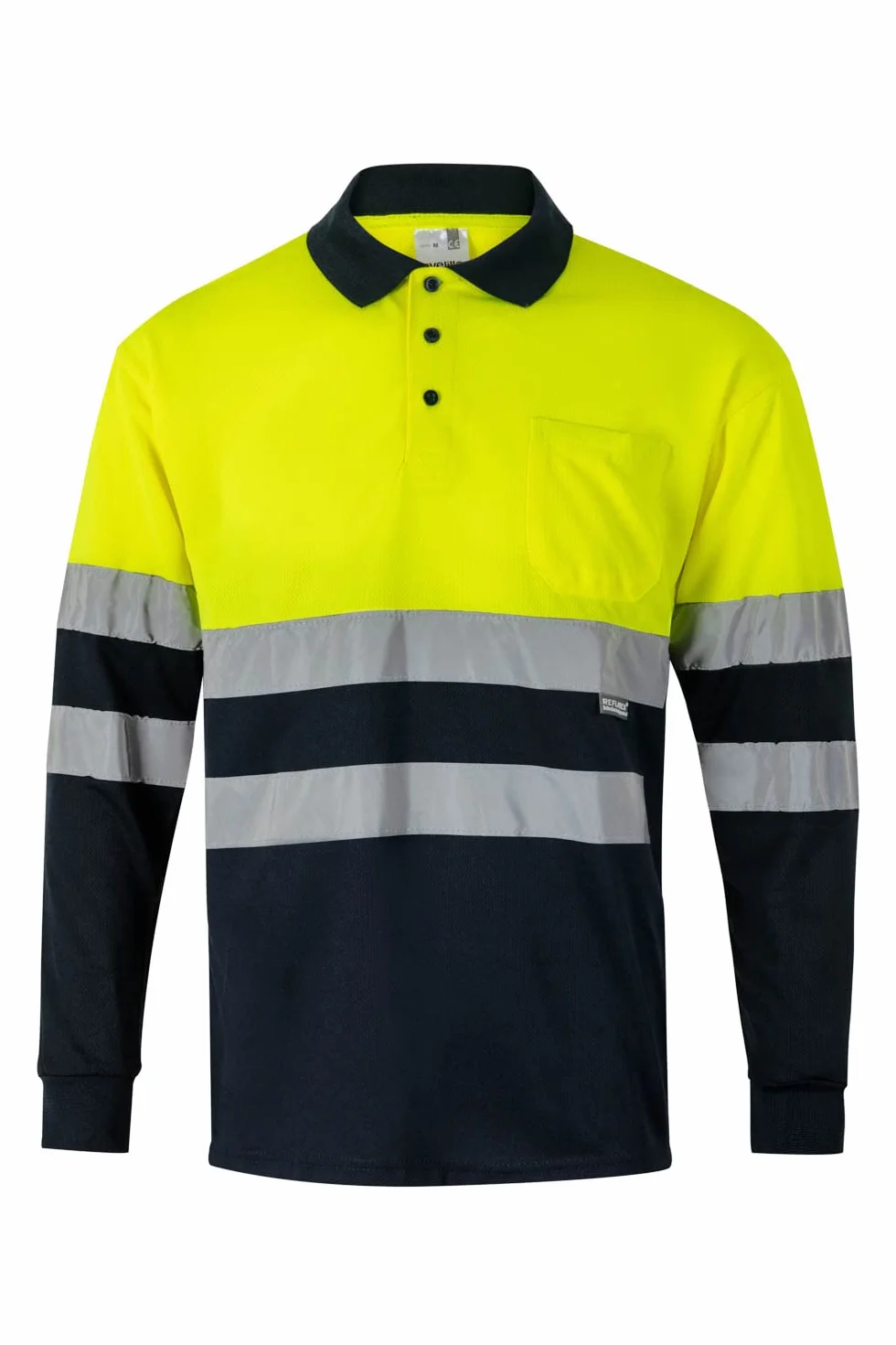 VELILLA Polo bicolor alta visibilidad manga larga Serie 175