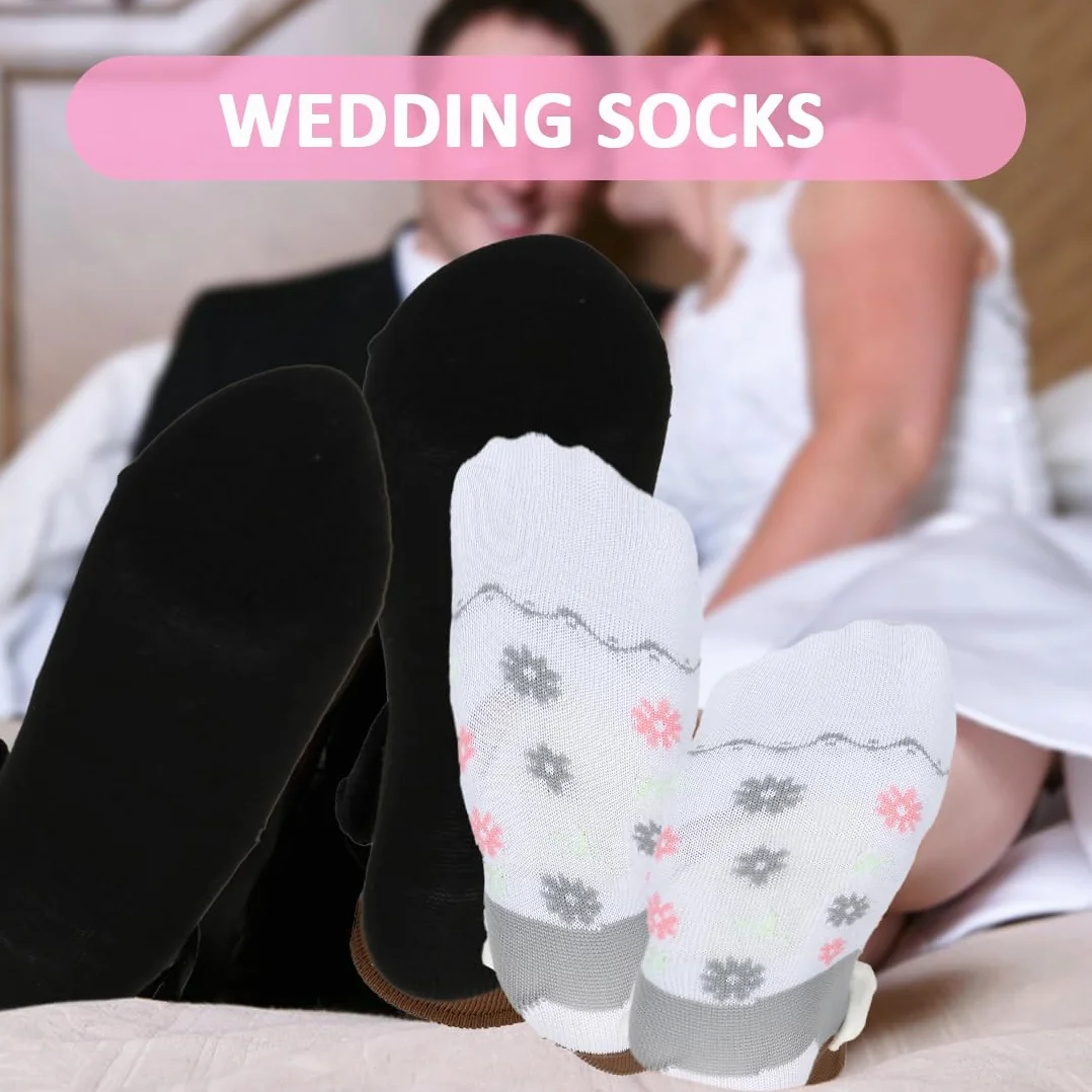 2 Piezas Calcetines de Boda Para Hombres y Mujeres, Lindos Para Parejas, Regalos Divertidos Para Recién Casados, Para Novia y Novio, Regalos para la Pareja en su Día Especial