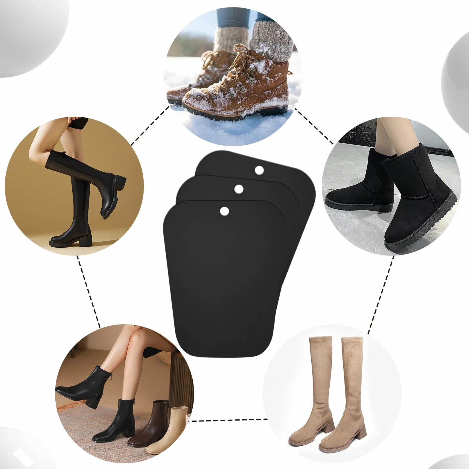 Insertos de Formas de Botas 10 Hojas Soporte de Bota Alta Reutilizable Plástico Hormas de Botas Altas de Botas Inserta para Mujeres y Hombres