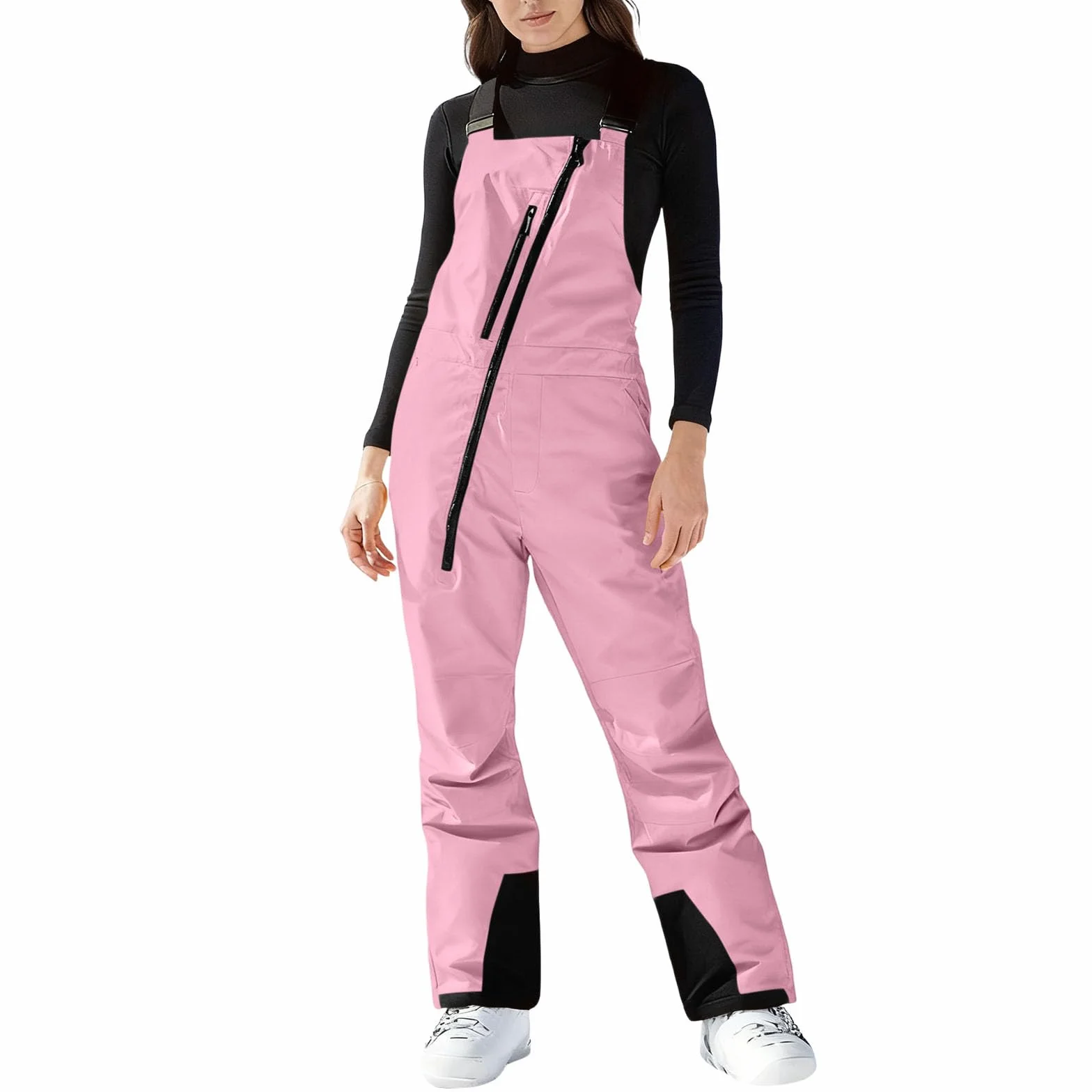 Pantalones de esquí para mujer, impermeables, transpirables, pantalones de nieve, pantalones de softshell, pantalones de invierno, resistentes al viento, pantalones de snowboard con peto