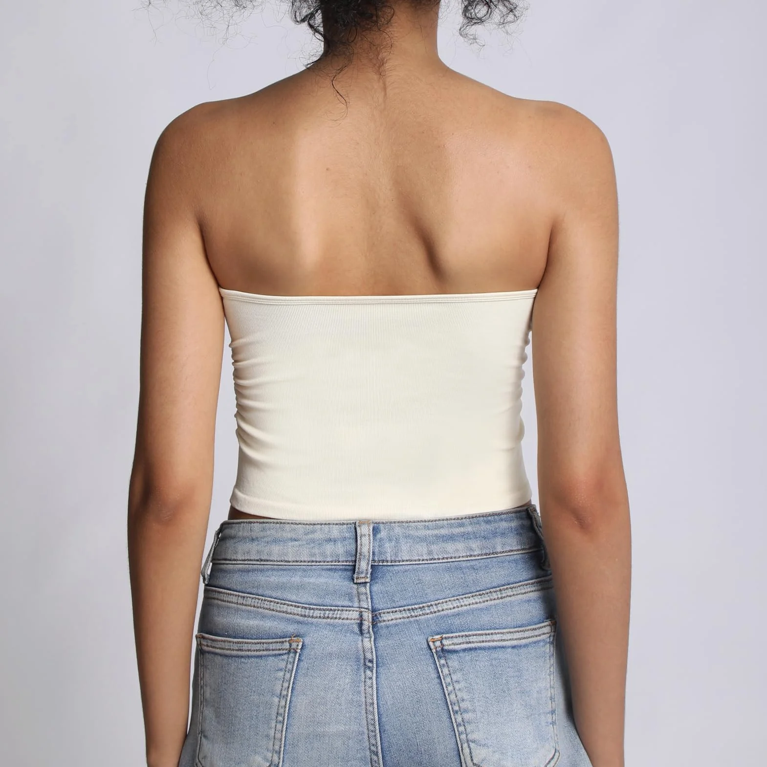 Camiseta de Tubo para Mujer, sin Tirantes, Bandeau, sin Mangas, básica, sin Espalda, para Verano, para Salir