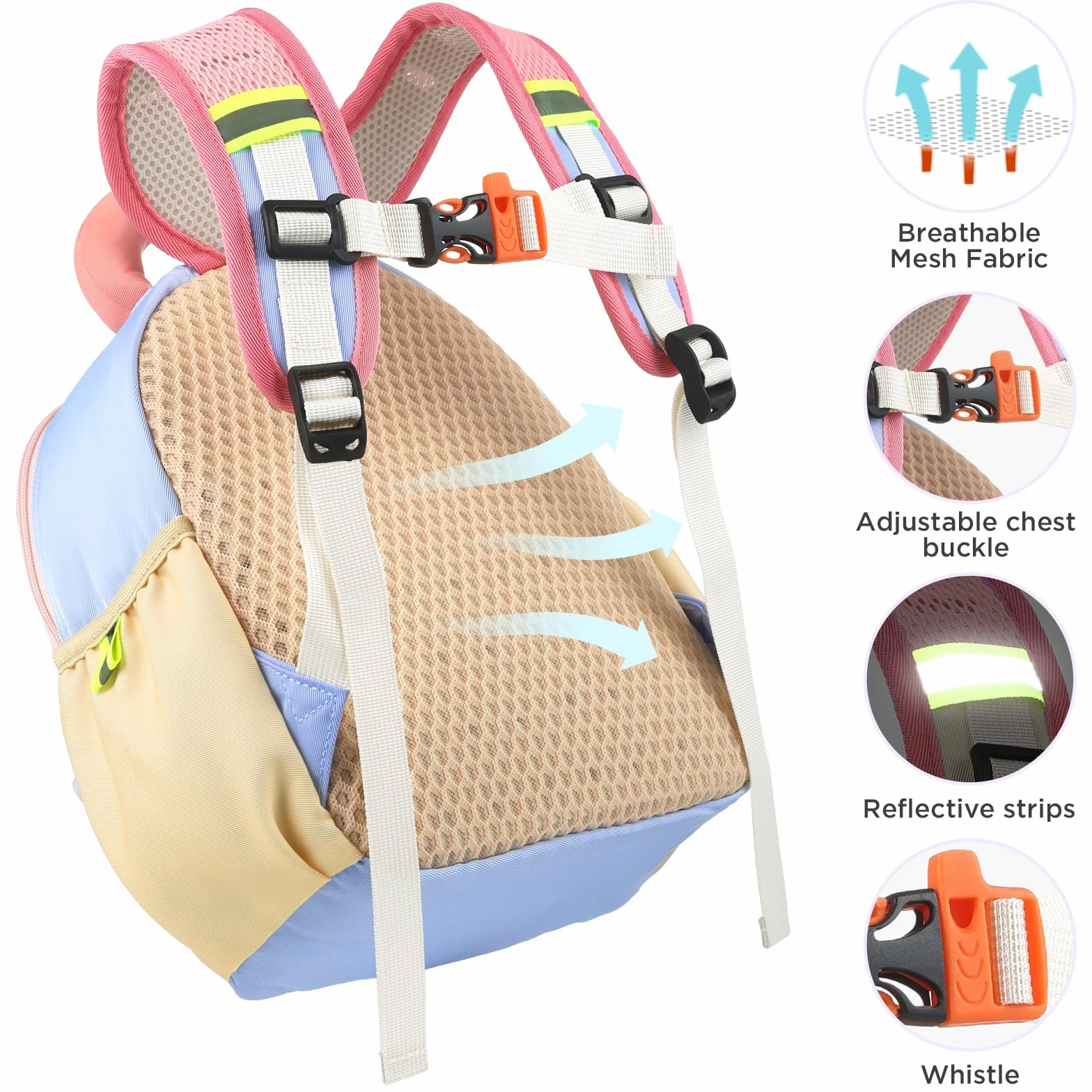 GAGAKU Mochila Infantil Guarderia para Niñas de 2-4 años, 30 cm Mochila Pequeña Escolar Mochila de Jardín Infantil Mochila de Viaje Transpirable Cómod - Estrellas