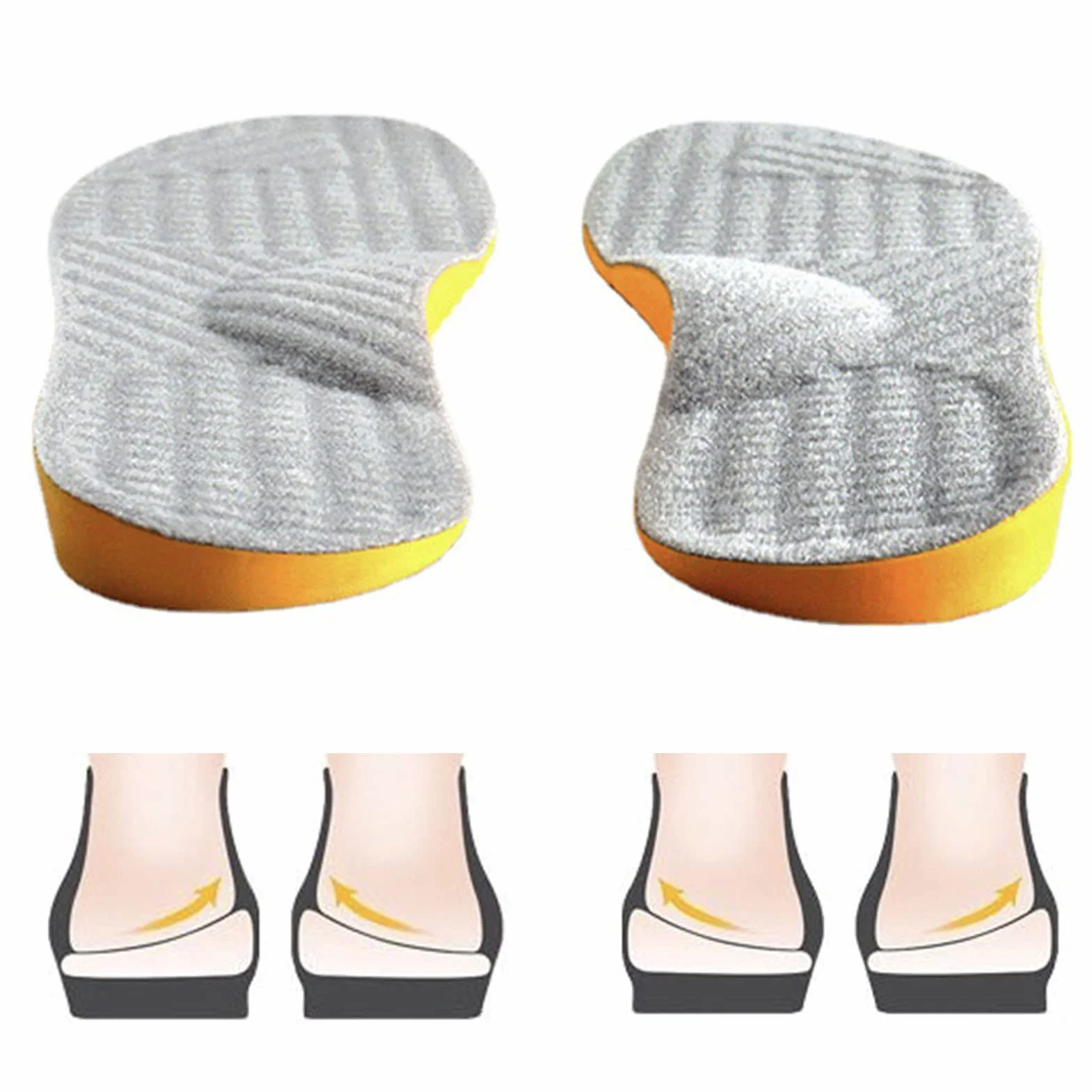Goofort Plantillas ortopédicas 4 en 1 para corregir la postura, plantillas de gel para pies planos, soporte de arco ortopédico, sobrepronación, supinación, fascitis plantar, metatarsalgia X/O, valgus
