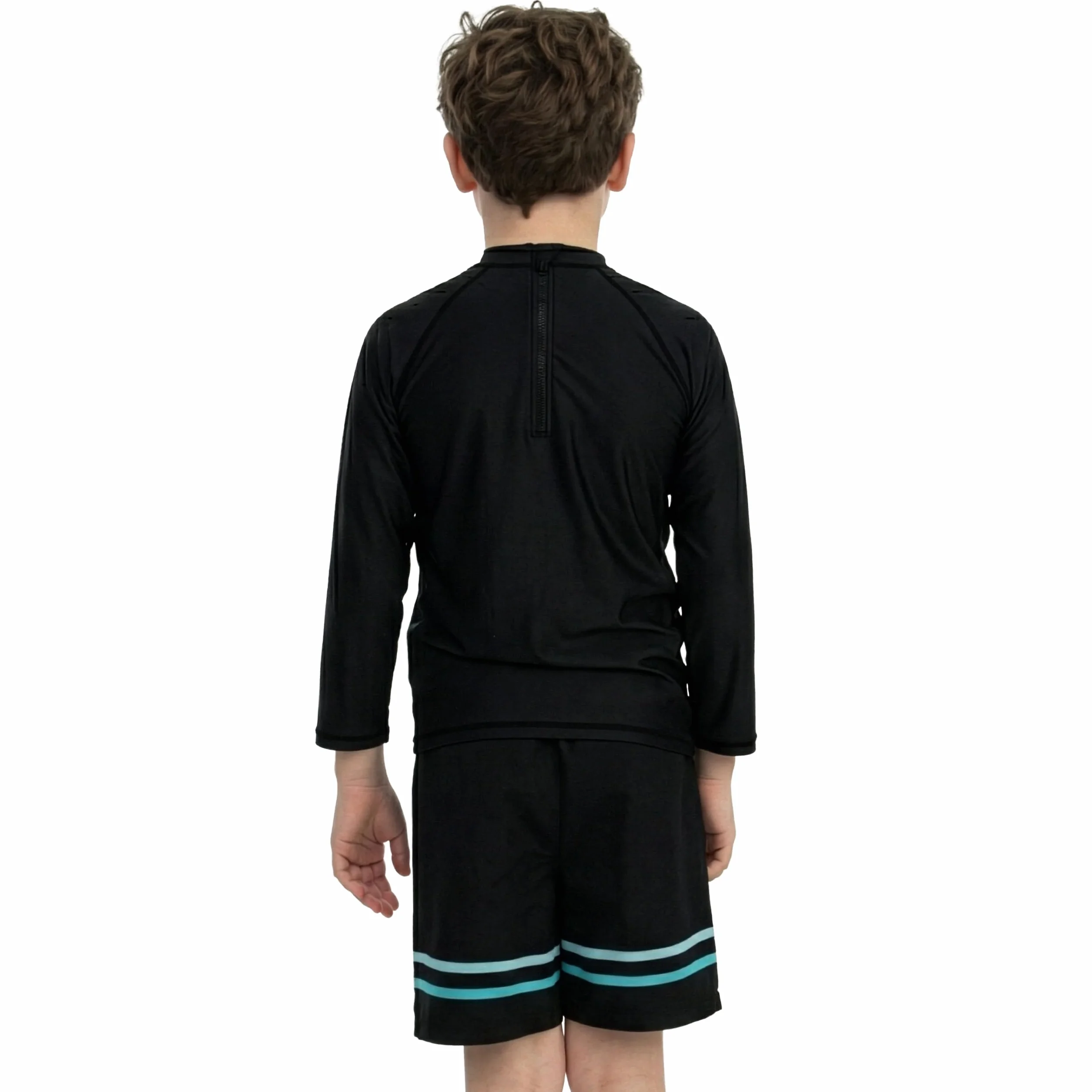 Fortnite Bañador Niño, Conjunto De Baño De Dos Piezas, Bañador Natacion Niño Manga Larga Azul Y Negro