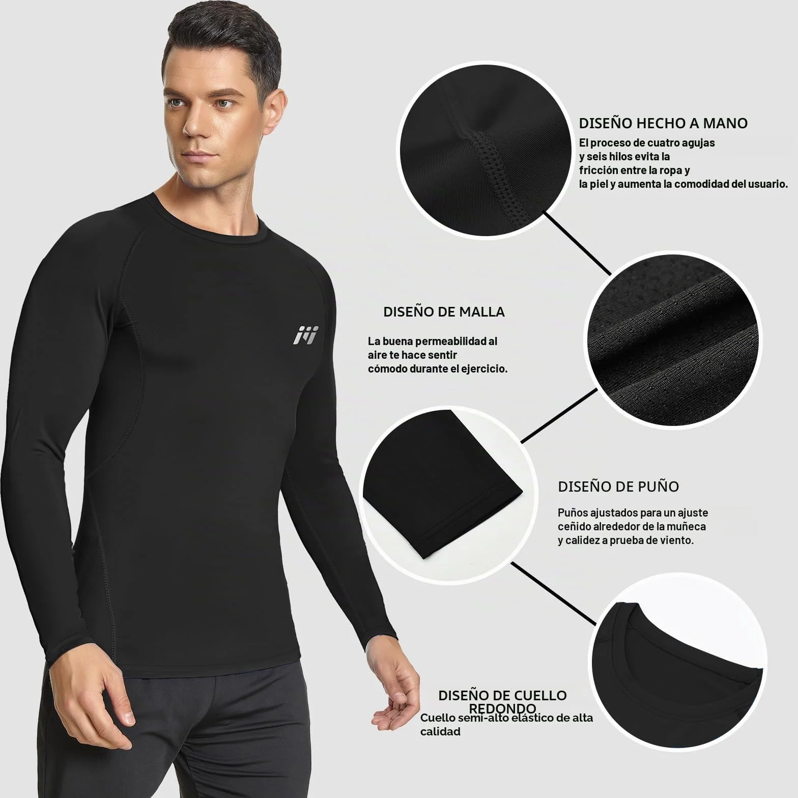 MEETWEE Camiseta Compresión Hombre Manga Corta/Larga Técnica Transpirable para Running, Gym y Ciclismo Capa Base Deportiva