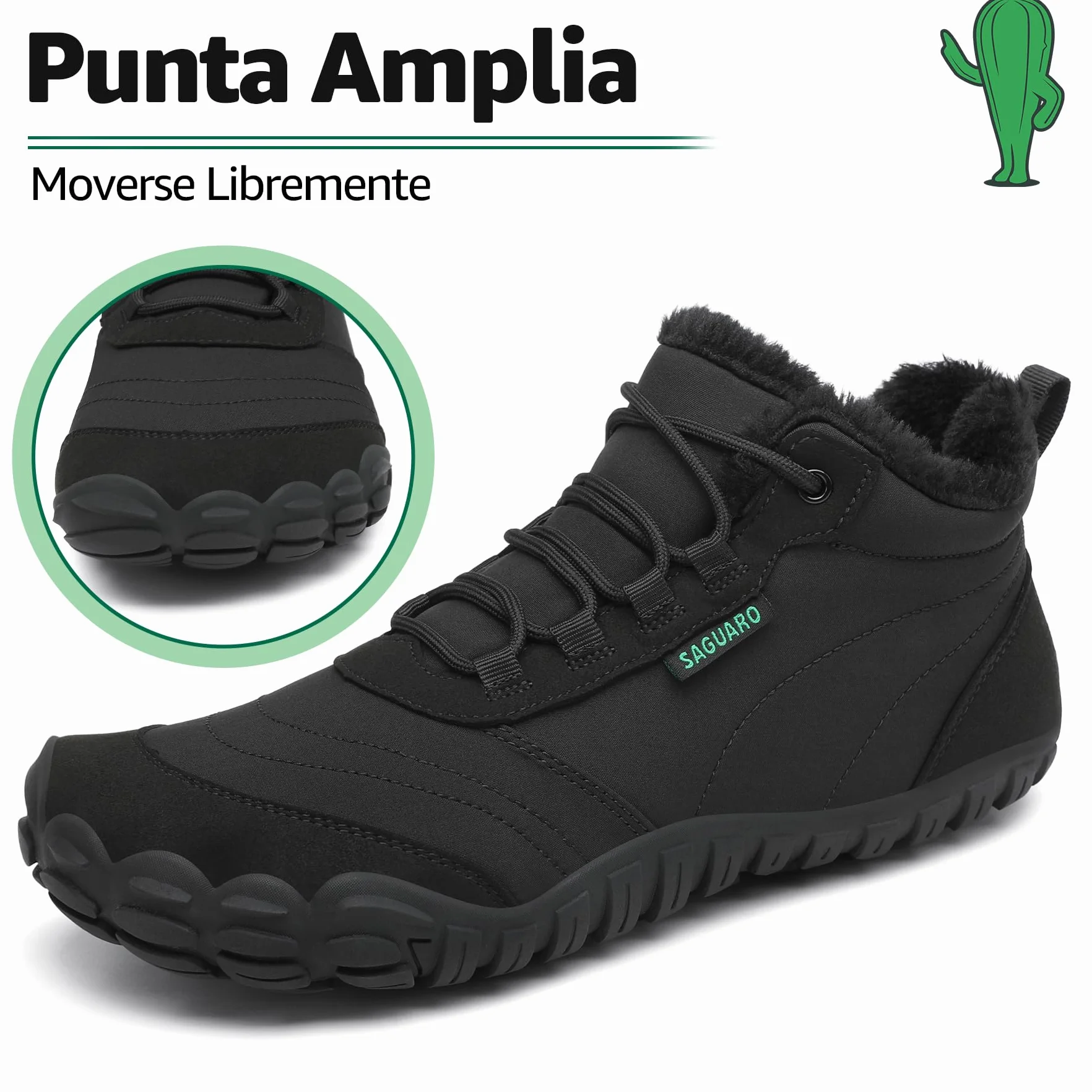 SAGUARO Barefoot Botas Invierno Cálido Botines Nieve pour Hombre Mujer Gr.36-48