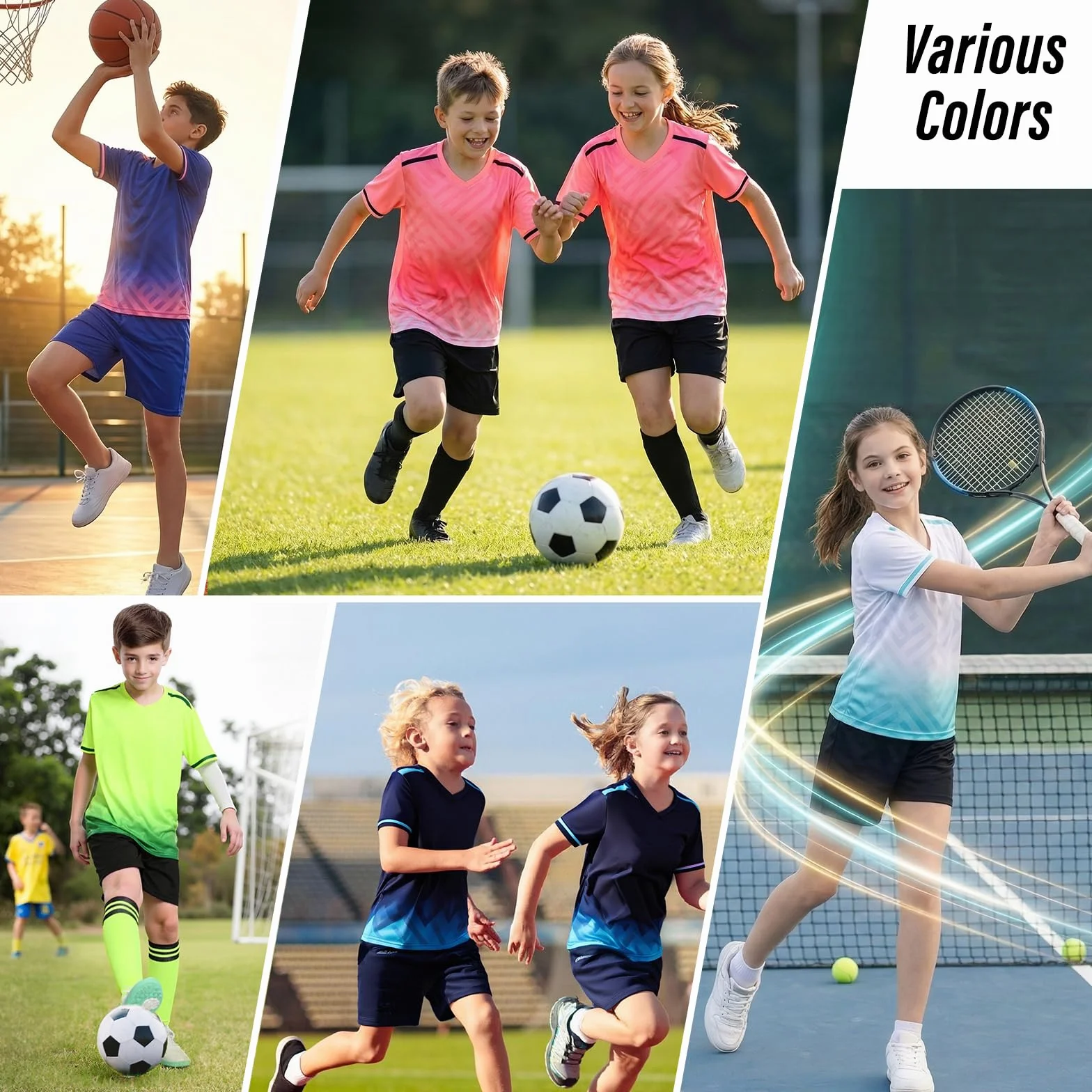 Set Deportivo Kinder, Ropa Deportiva de Secado Rápido para Niños, Conjunto de Camiseta Deportiva para Fútbol, Chaqueta de Entrenamiento