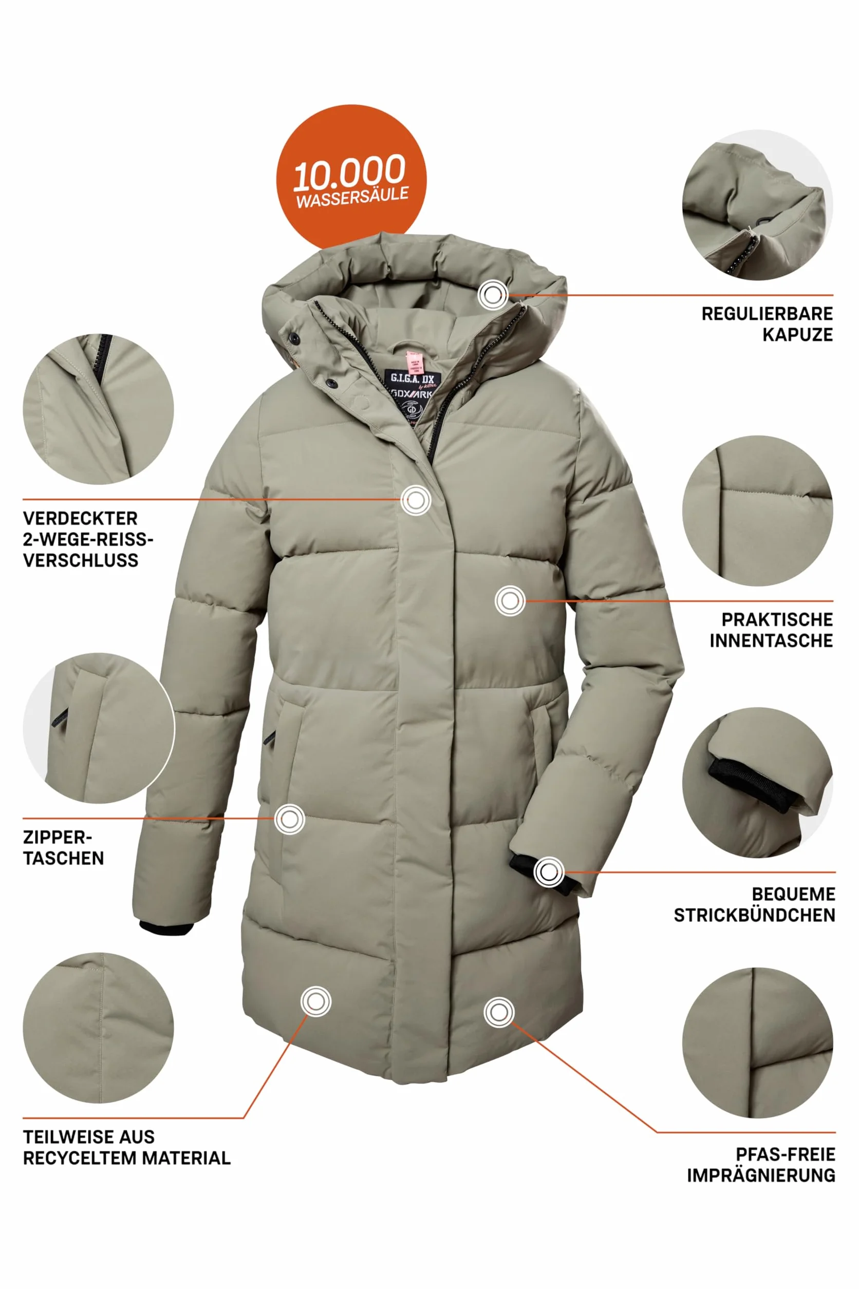 G.I.G.A. DX Gw 1 Wmn Qltd Prk Parka acolchada/parka funcional con capucha Mujer