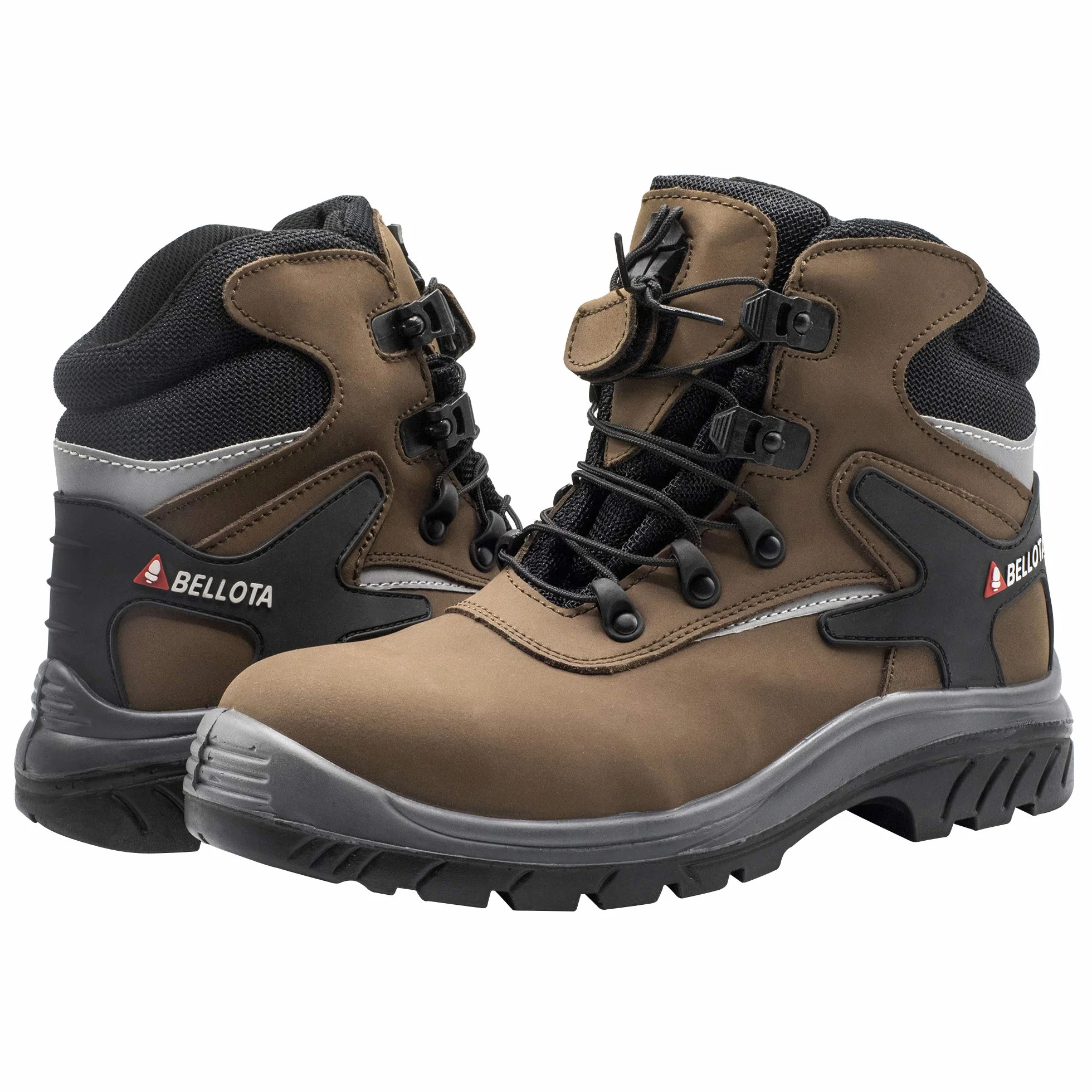 Bellota 72213S3 - Bota de seguridad Click piel marrón de Hombre y Mujer con cierre rápido y elementos de protección no metálicos.