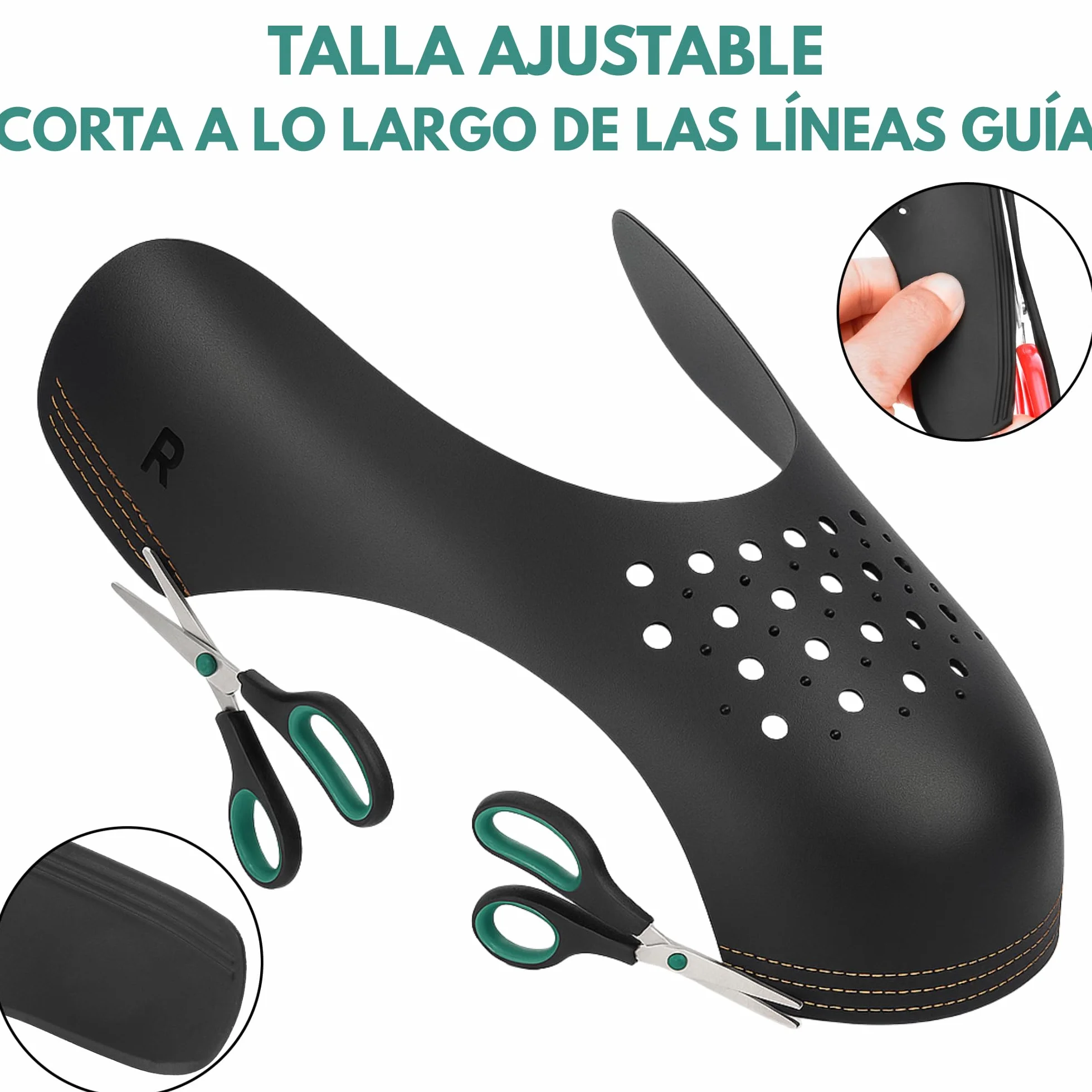 5 Pares Escudo de Zapatos Unisex EU 40-46, Protectores para Zapatillas de Deporte, Arrugas de Zapatos Antiarrugas, Prevenga Hendidura del Pliegue del Calzado Deportivo, negro