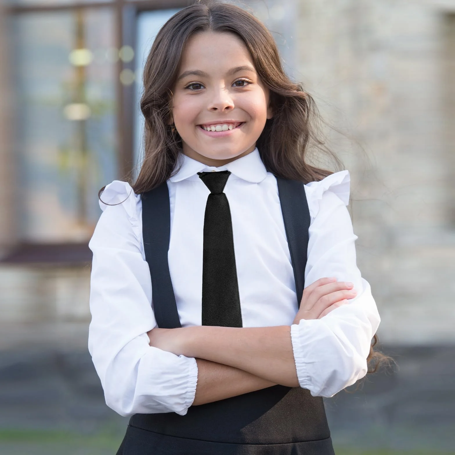 Ymapinc Corbata Negra, Corbatas Ajustables para Mujer Corbata JK Corbata Estrecha para Niñas Niños Uniforme JK Cosplay Graduación Boda