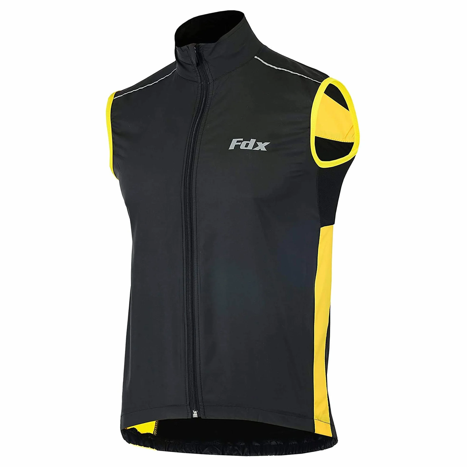 FDX Chaleco de ciclismo hombre, ligero y transpirable, sin mangas, reflectante, cortaviento e hidrorrepelente, ideal para correr, MTB, senderismo, fitness y outdoor