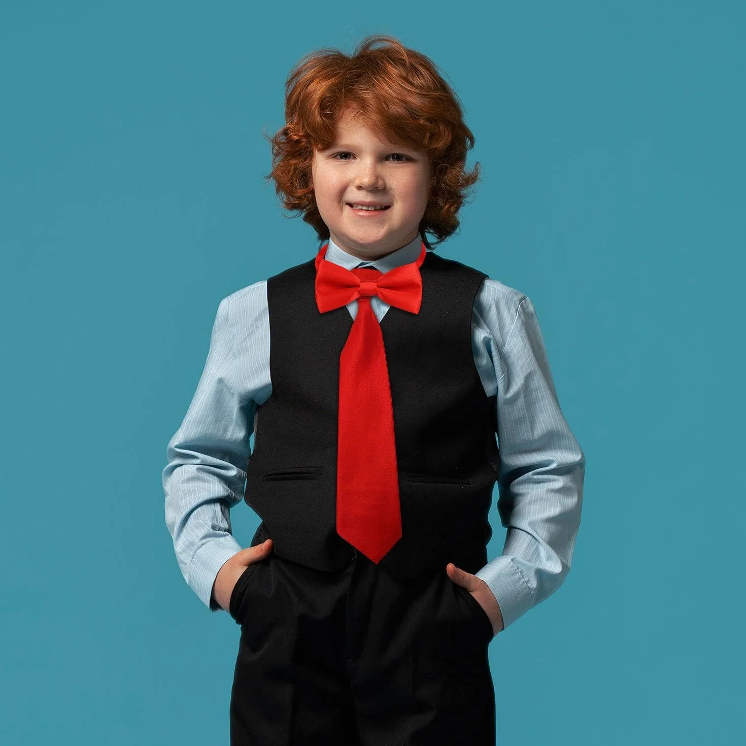 1 Tada De Lazo Para Niños, 1 Corbata, Moda Clásica, Corbata De Avión Rojo De Actuación, Camisa De Traje De Fiesta Accesorios Elees.