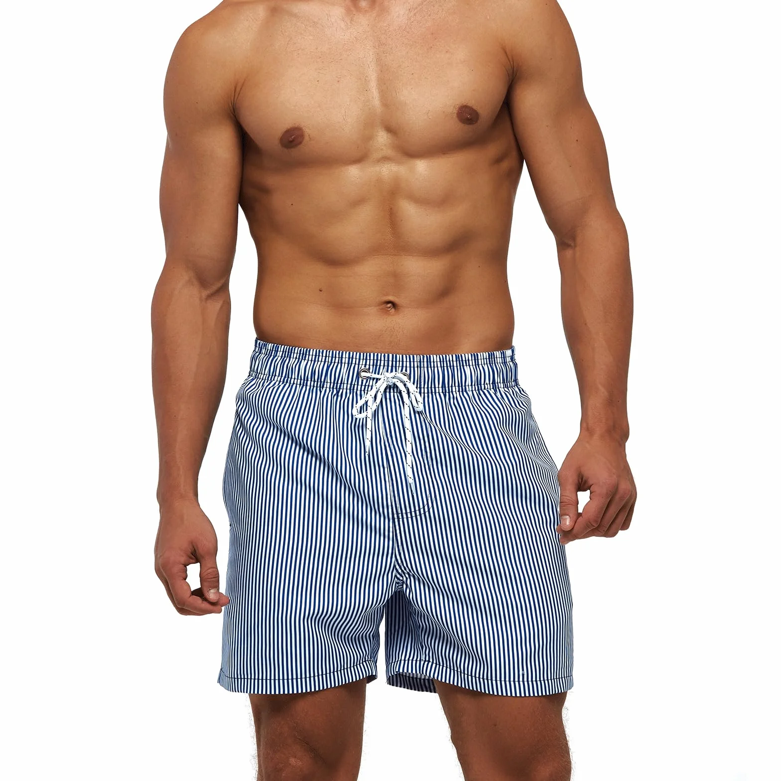 Bañador Hombre 2 en 1 Forro Malla Cintura Elástica con Cordón Bolsillo Cremallera - Shorts Playa Secado Rápido Natación