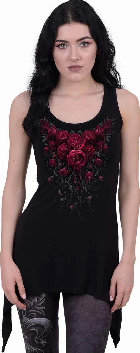 Spiral Blood Rose Mujer Top Negro Regular