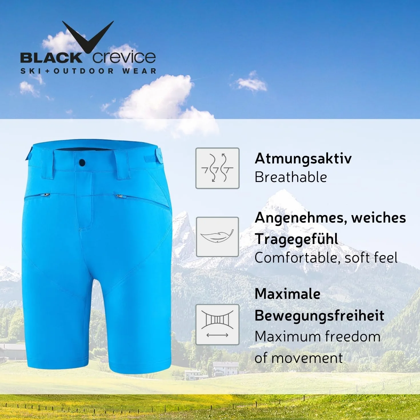 Black Crevice Pantalón de MTB para Hombre I Tallas I pantalón de Ciclismo para Hombre Resistente y Transpirable I pantalón de MTB con Forro Interior y Acolchado