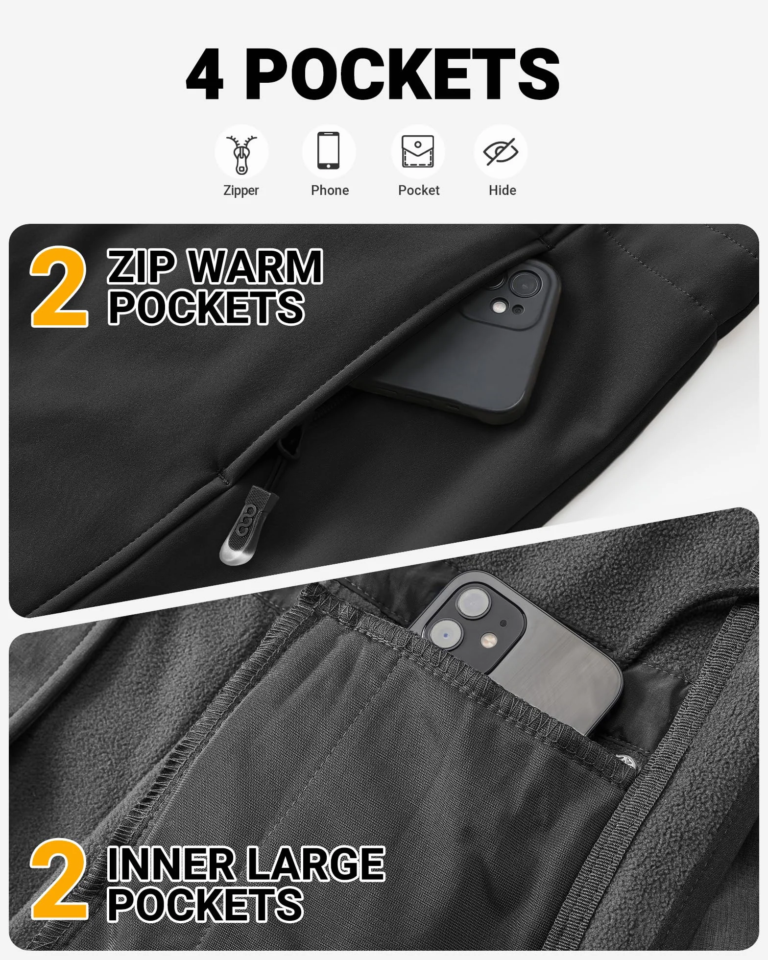 Outdoor Ventures Chaqueta de lluvia para mujer, chaqueta larga softshell con capucha para mujer, chaqueta de entretiempo, chaqueta funcional forrada impermeable, cortavientos
