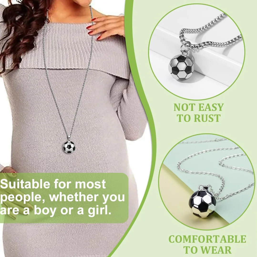 Collares para niño, 2 uds collar de fútbol colgante de fútbol collar de Metal aficionado al fútbol atletas Unisex