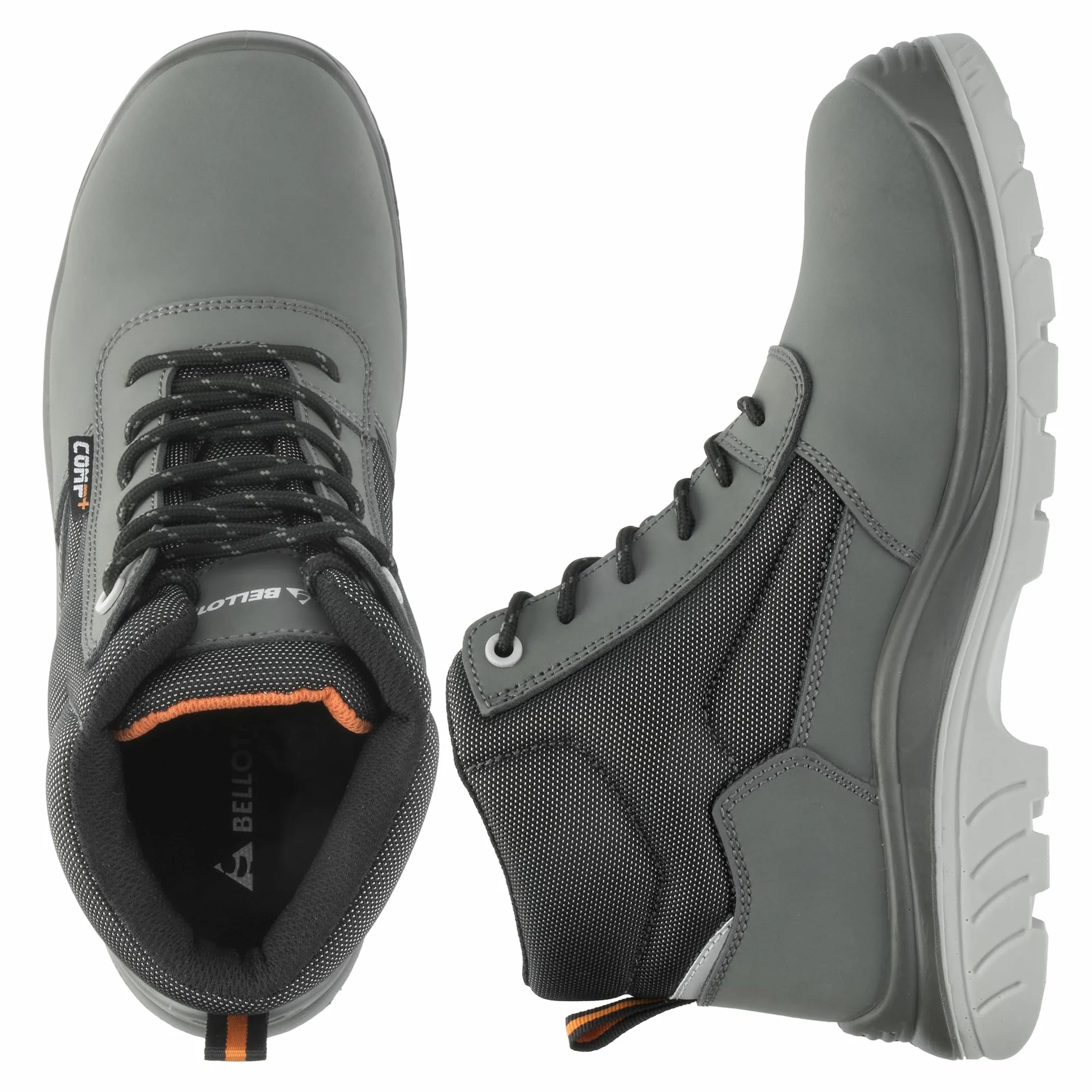 Bellota 72307GJS3 - Bota de Seguridad Comp+ Nobuck S3 Gris de Hombre y Mujer de Piel Hidrofugada Nobuck, Ligero y Resistente