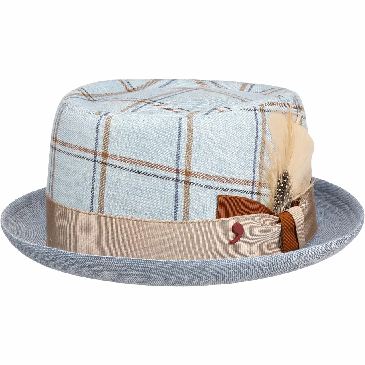 Classic Fusion Sombrero de pastel de cerdo D'Este para mujer/hombre, fabricado en Italia, sombrero de verano de lino con forro primavera-verano primavera