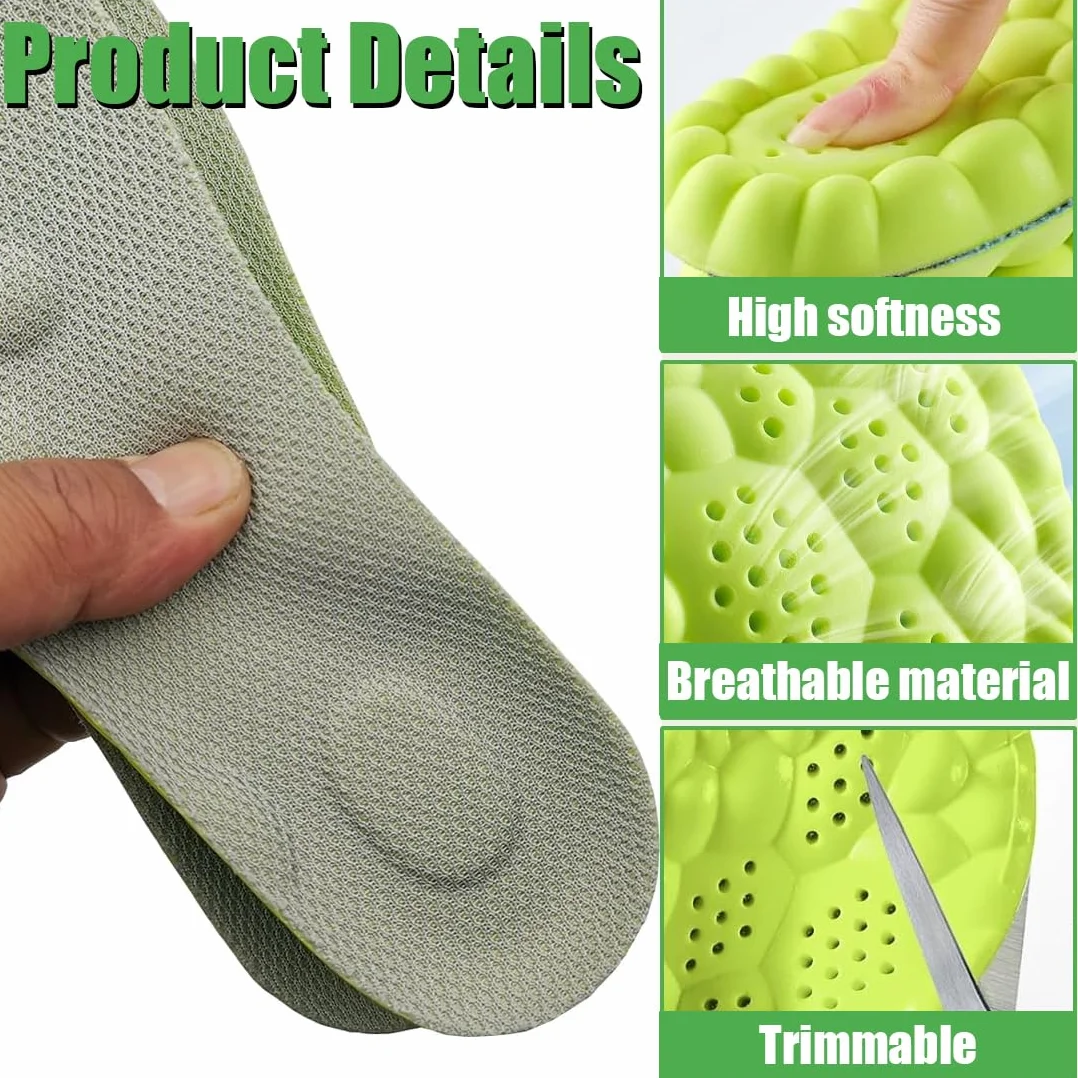 Plantillas Memory Foam para Deporte, Trabajo y Uso Diario Plantillas Fascitis Plantar Plantillas Ortopédicas Transpirables