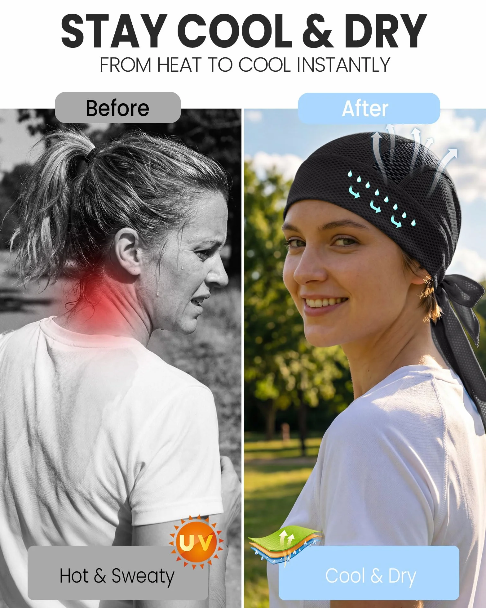 GXCROR Gorro Bajo Casco de Ciclismo, Bandana Deportiva Transpirable Hombre Mujer, para Moto y Running