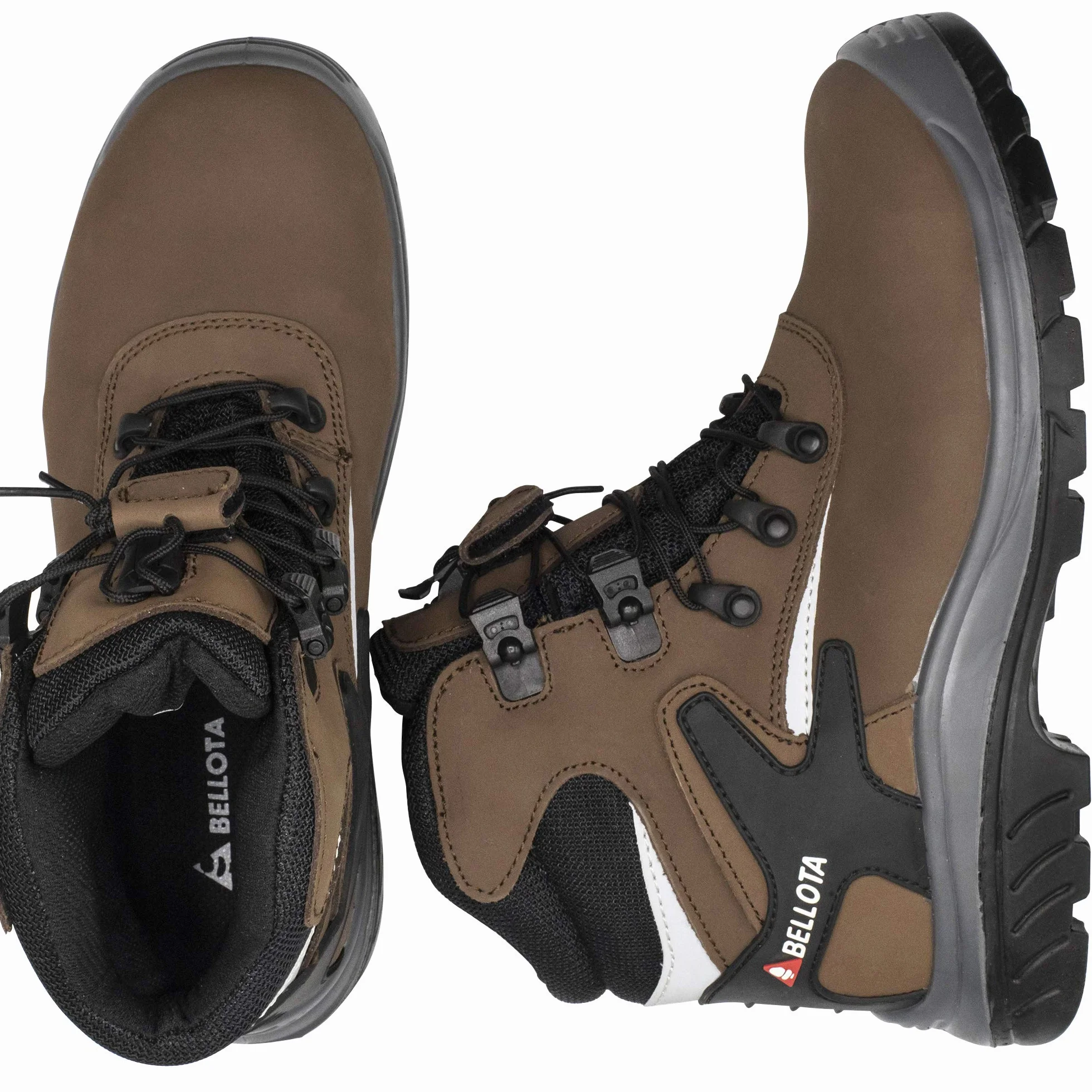 Bellota 72213S3 - Bota de seguridad Click piel marrón de Hombre y Mujer con cierre rápido y elementos de protección no metálicos.