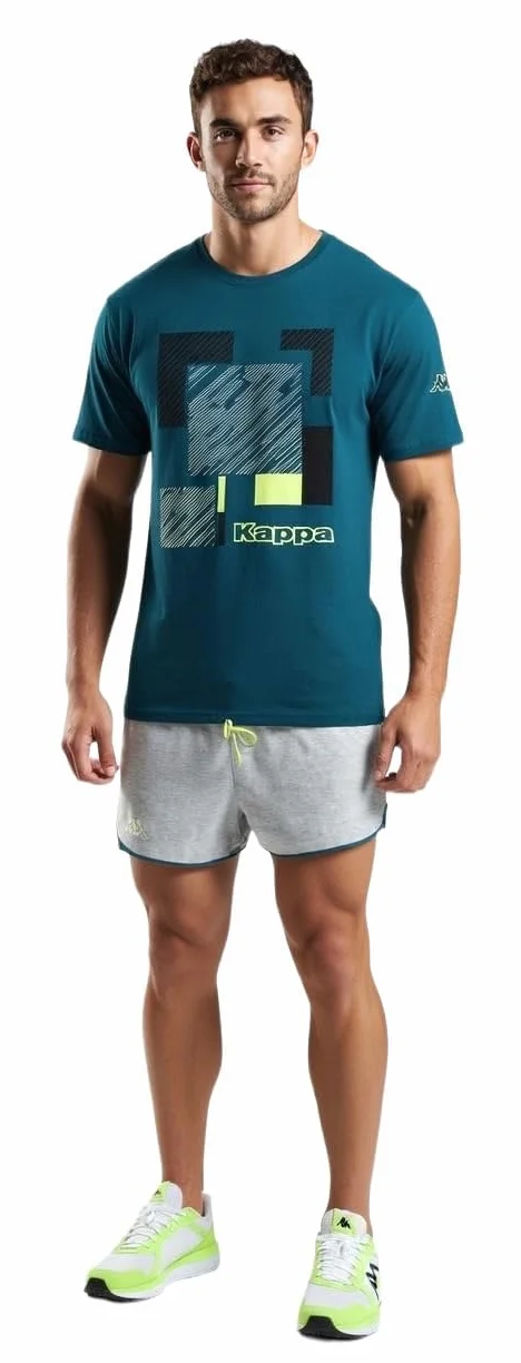 Kappa Pijama Hombre Algodón Corto - Pijama Hombre Corto Verano Ligero Manga Corta - Conjunto Deportivo