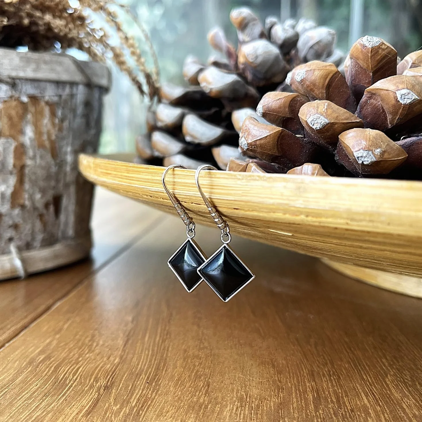 ASTER ALHELÍ - Conjunto Collar y Pendientes Mujer Piedras Naturales - Joyas Acero Inoxidable Mujer - Conjunto Joyería Elegante y Ligero - Set Collar y Pendientes Regalo Mujer