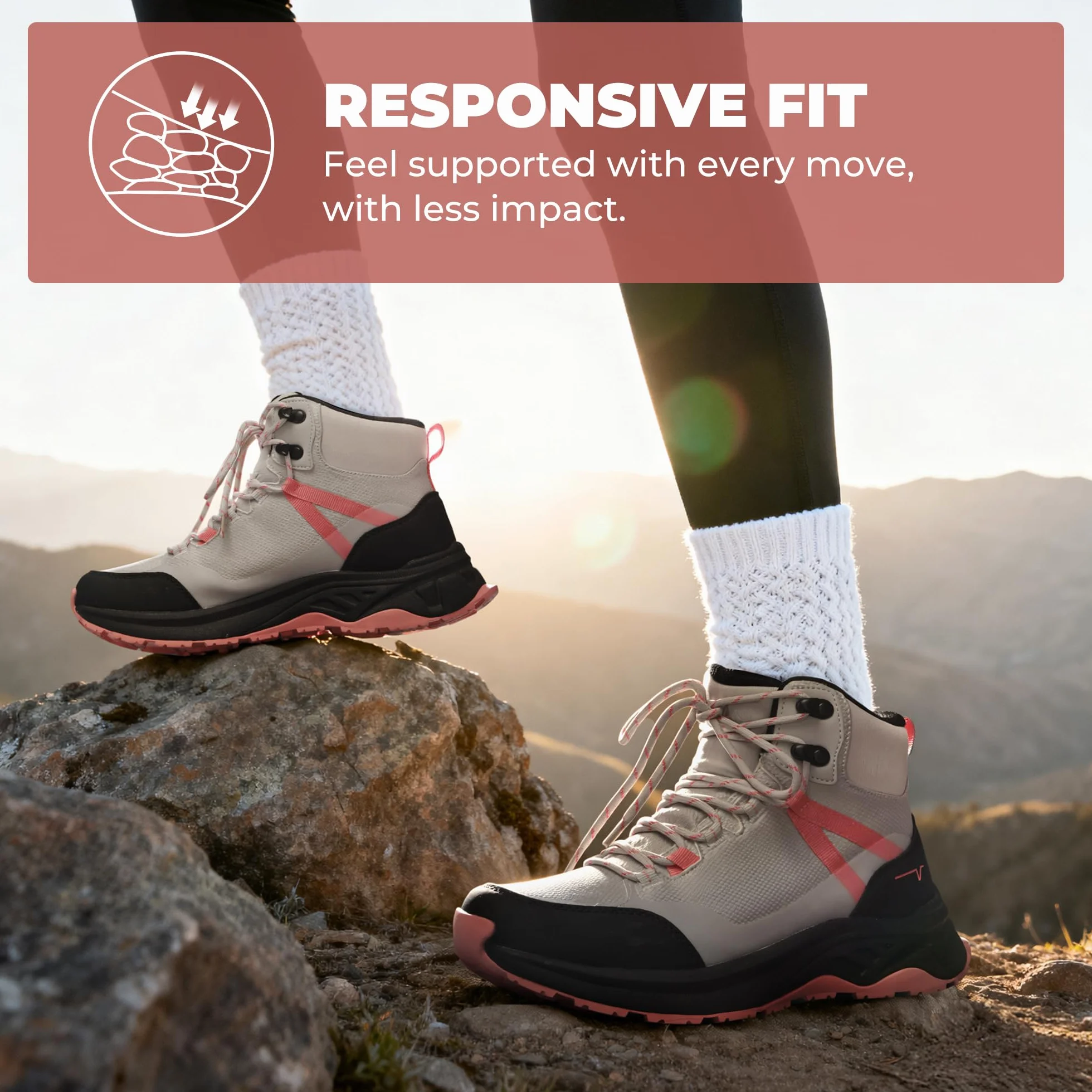 NORTIV 8 Botas de Senderismo Mujer Impermeables Botas Transpirables Trekking Botas Montaña Ligeros al Aire Libre Antideslizantes