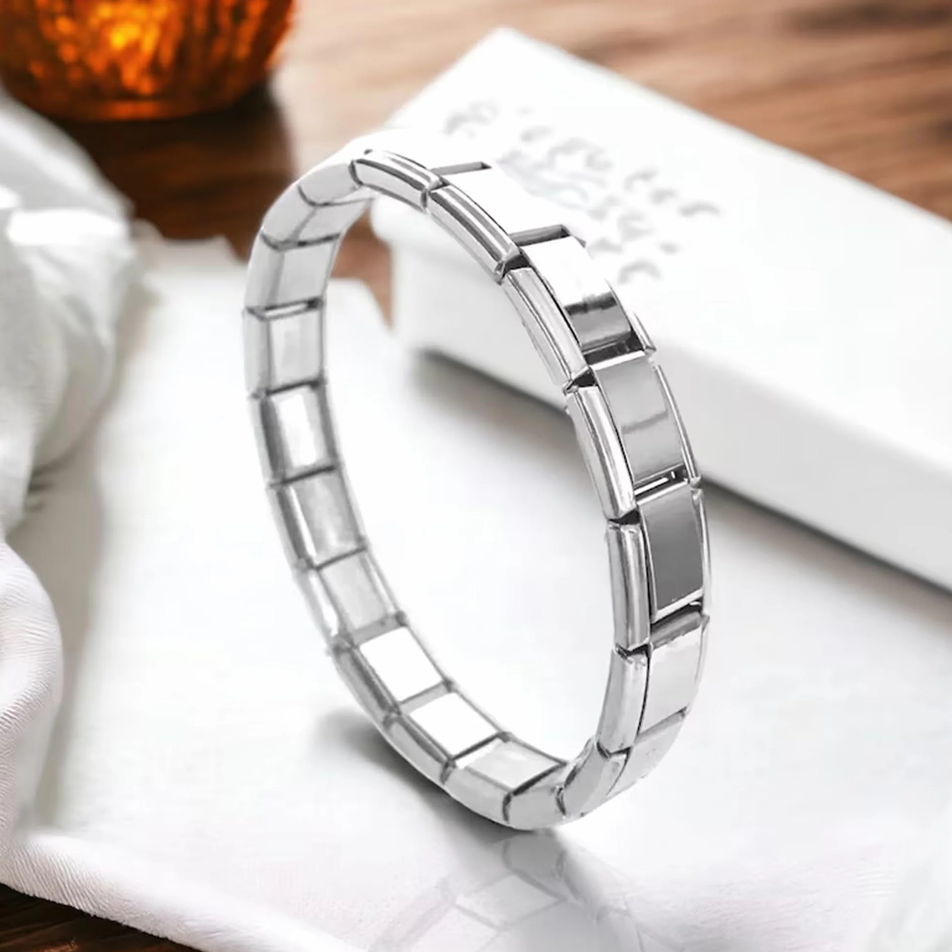 Quiges Dije Acero Inoxidable Link 9mm compatible con pulseras del estilo de Nomination #800