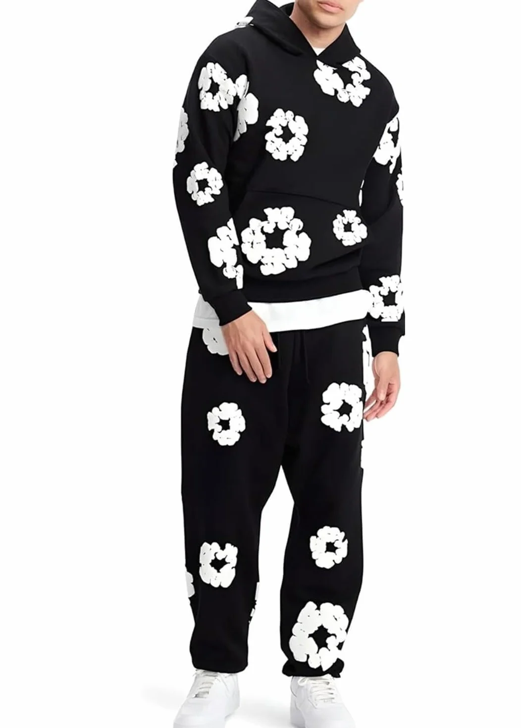 Chándal for Hombres y Mujeres, Conjunto de Traje Deportivo for Correr de 2 Piezas Chándal de Calle Y2K Hip Hop, Sudadera con Capucha y Pantalones Unisex, Traje Deportivo y cómodo A09