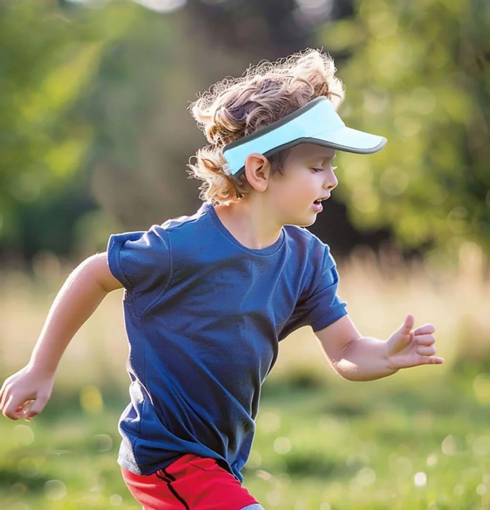 YAMEE Gorra con Visera para Niños Malla Transpirable,Sombrero de Verano para Niños Ligero Rápido Secado,Sombrero de Playa para Niña/Niño Protección UV,para Tenis,Running Exteriores