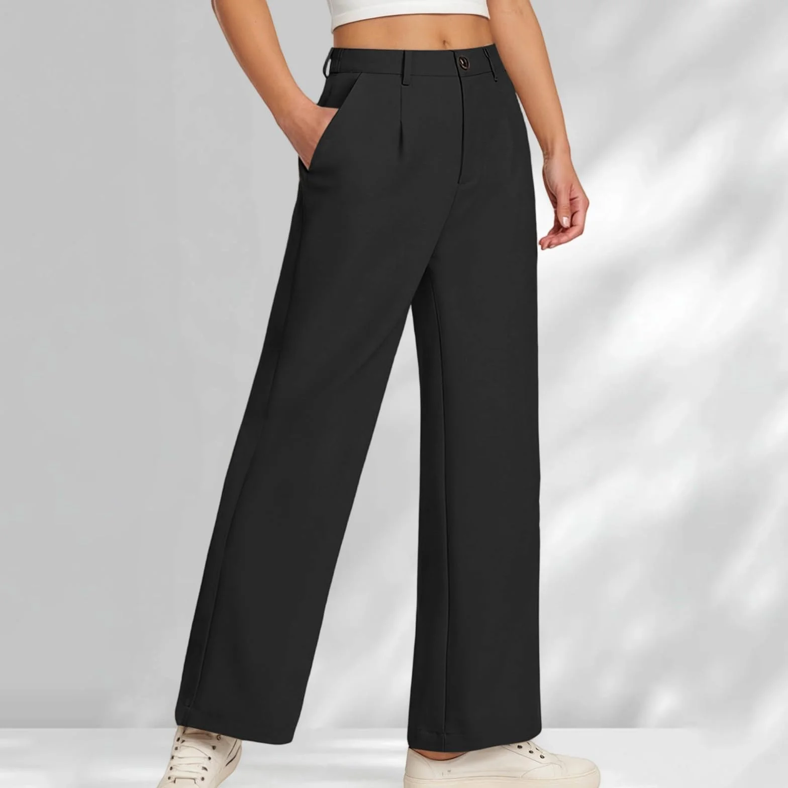 Generisch Pantalones de traje de niña Pantalones anchos para niñas Ropa Preppy Talla 5 14 años Ropa para niños
