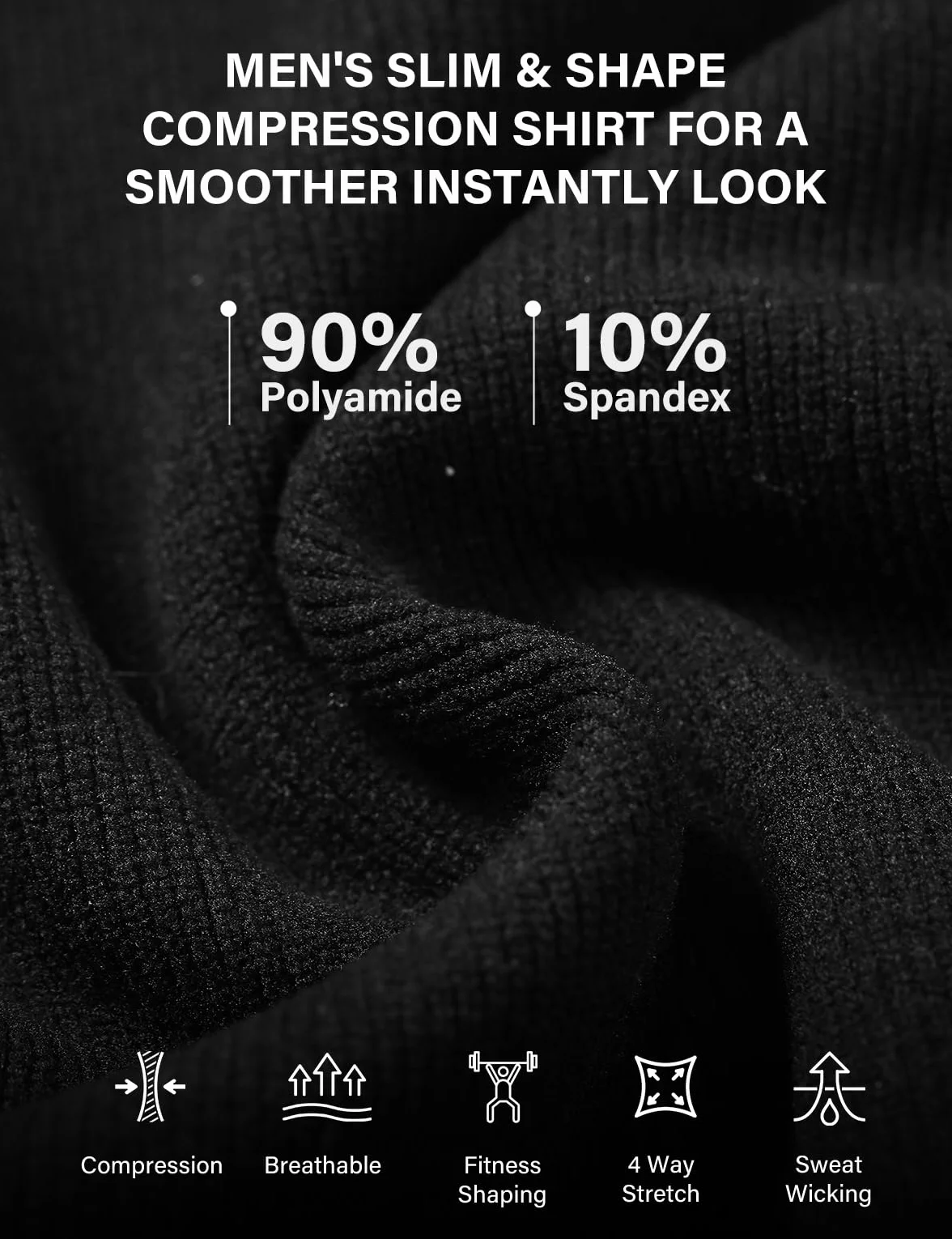 Casey Kevin Camiseta de Compresión Hombre Manga Corta, Hombre Reductora Compresion Elástica Ropa Interior Body Shaper para un Vientre más Plano