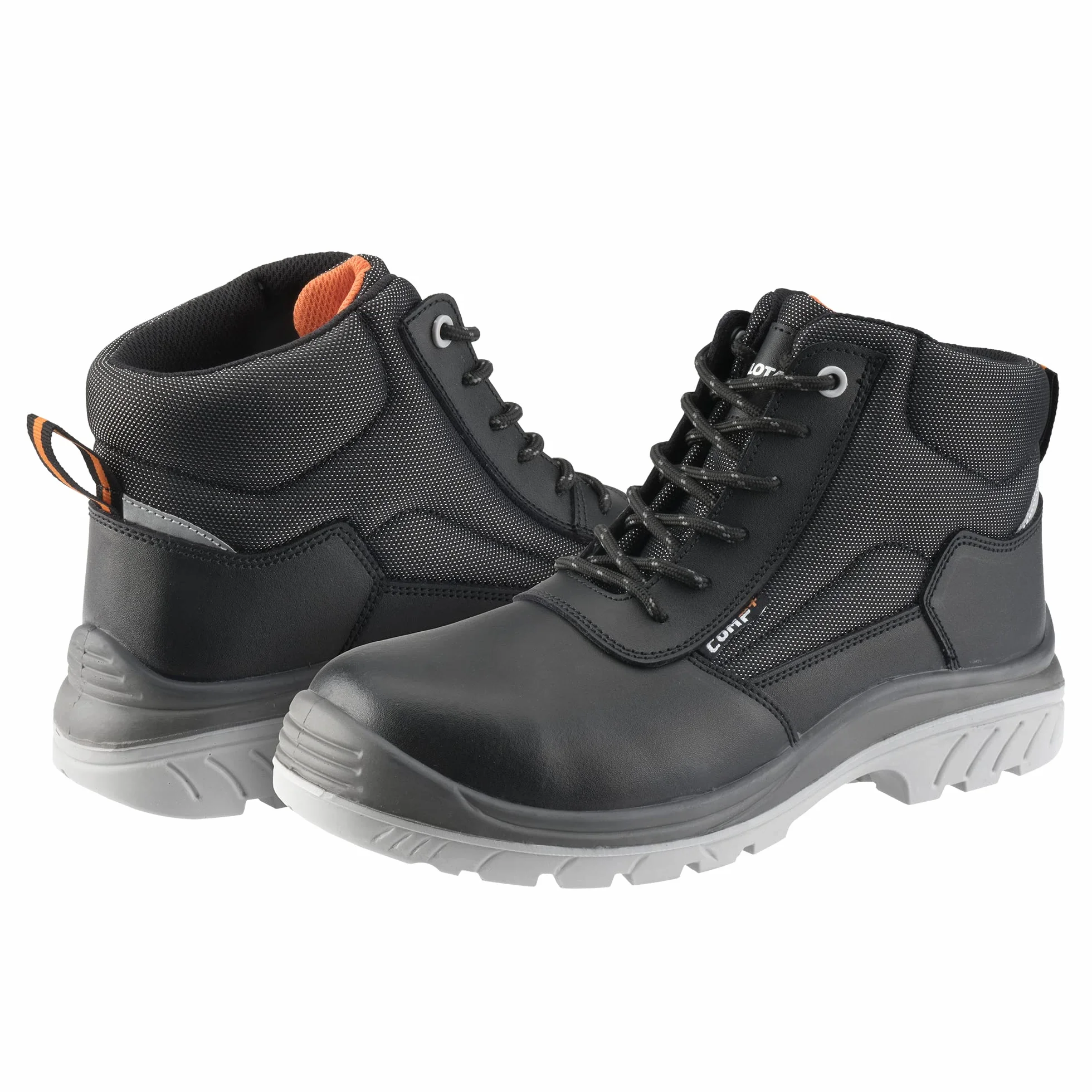 Bellota 72307NJS343 - Bota de Seguridad Comp+ Negra S3 de Hombre y Mujer (Talla 43) de Piel Hidrofugada Lisa, Acolchada y con Zonas Reforzadas Antiabrasión