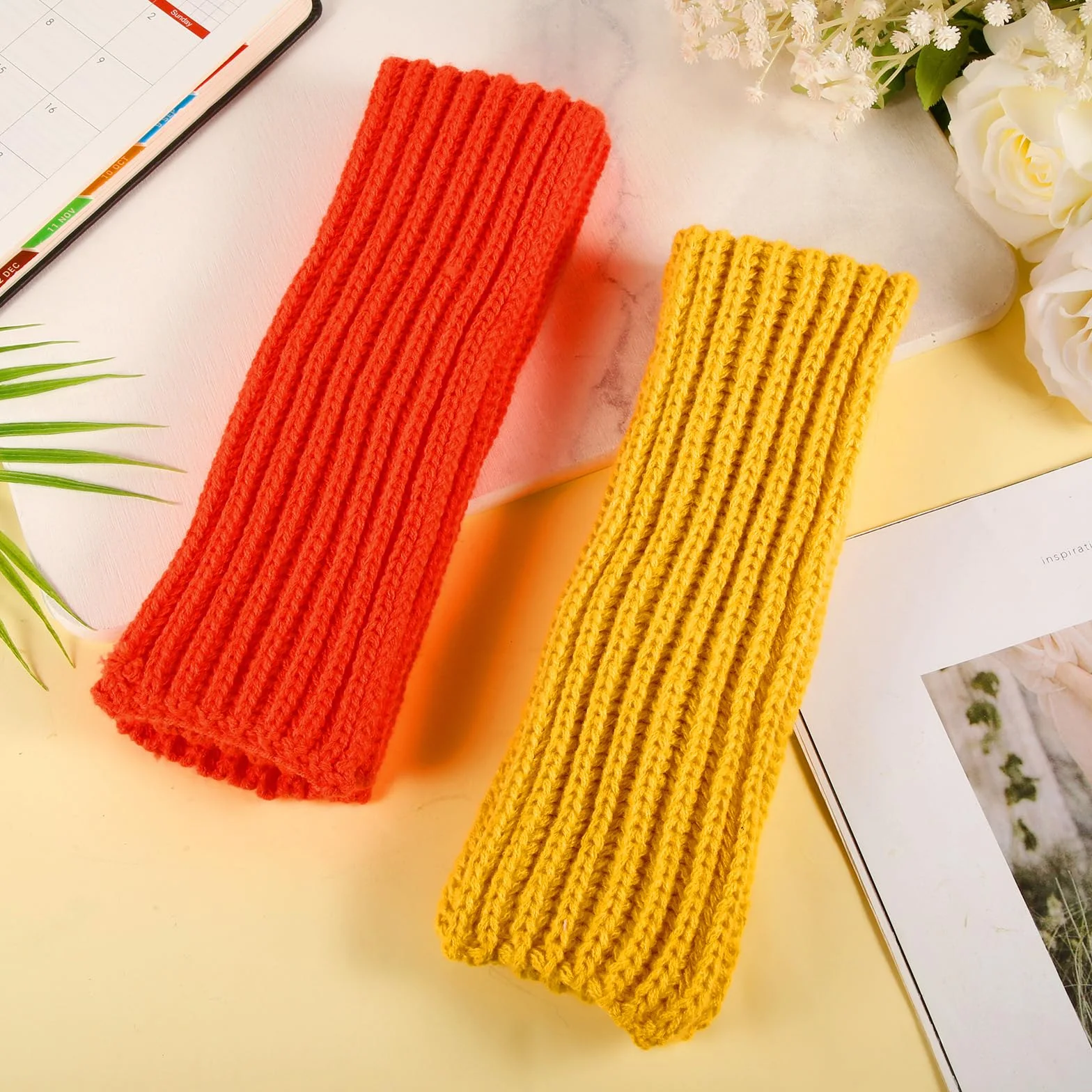 XIHIRCD 2 Bufanda para Niños, Bufandas de Punto Pequeñas Calentador Cuello Invierno Ropa de Invierno para Niños Pequeños, Niñas y Niños en Clima Frío (Jengibre, Naranja Brillante)