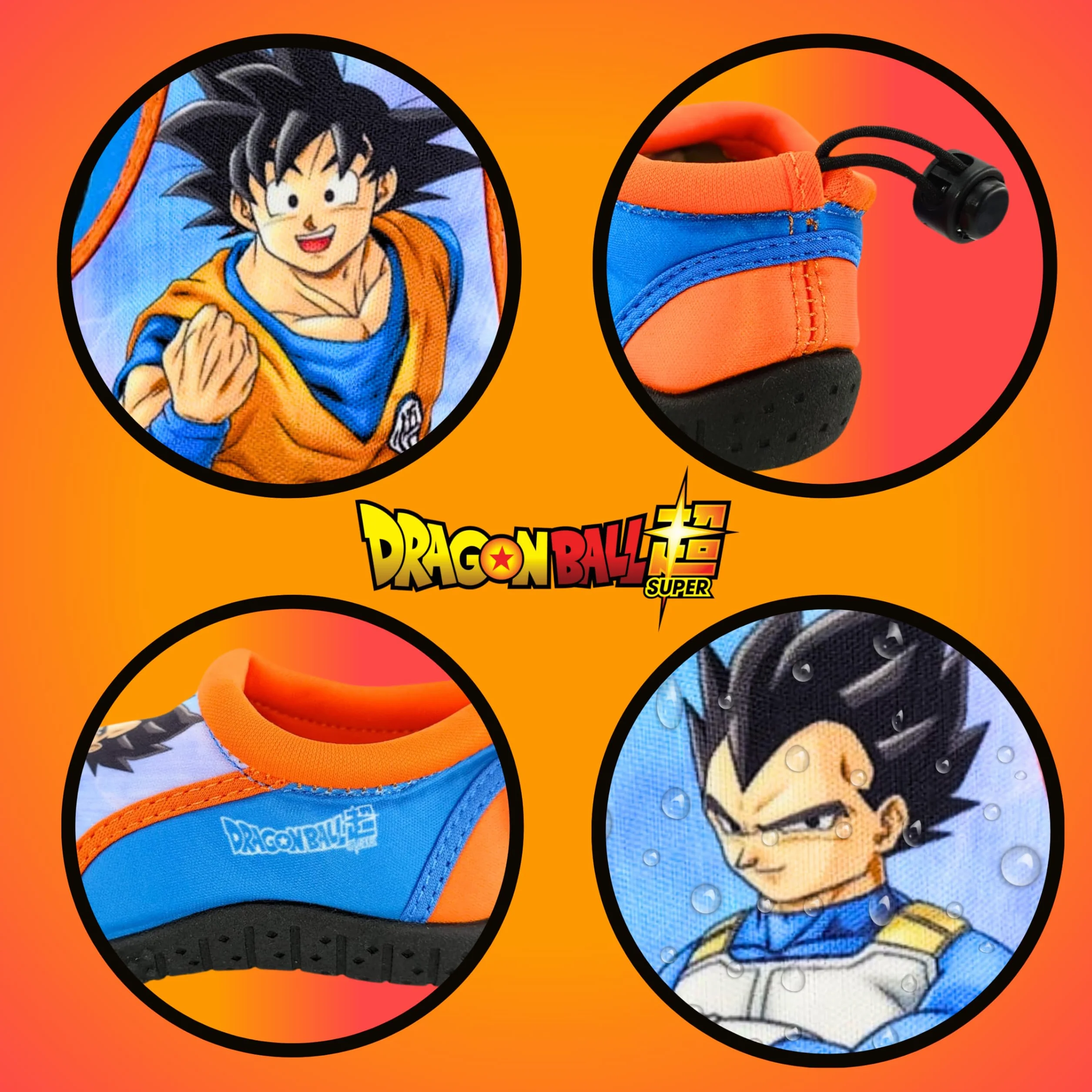 Dragon Ball Z Sandalias Zapatos Agua Niños Escarpines Antideslizantes Zapatos Acuáticos Aquashoes Goku