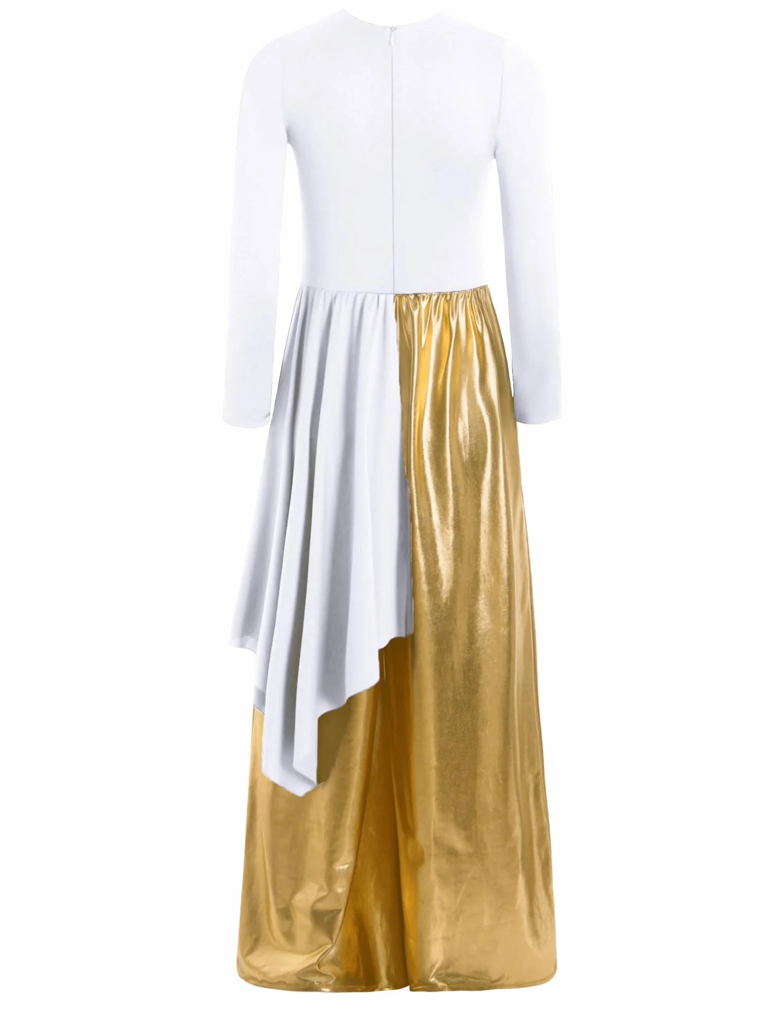 Alvivi Traje de Danza Cristiana de Litúrgica para Niñas Mono Pantalón de Baile con Brillantes Metálicos Traje de Danza Contemporánea Coral Actuación