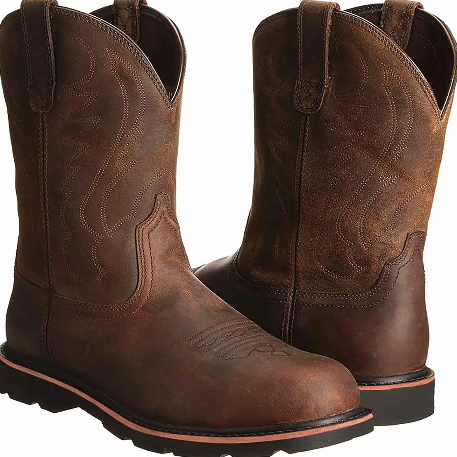 Botas de equitación (38 – 48), botas de equitación con punta redonda y bordado de tubo medio, antideslizantes, transpirables, para otoño/invierno/hombre/mujer