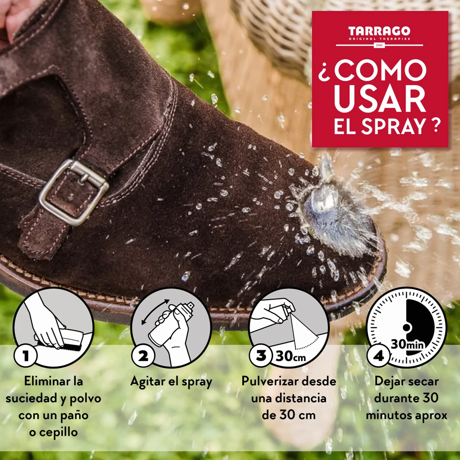 Tarrago Protector Universal 100 ml – Spray Impermeabilizante Invisible para Calzado y Prendas | Cuero, Ante, Nobuck y Textiles | Repele Agua y Suciedad | Mantiene la Transpirabilidad | Incoloro