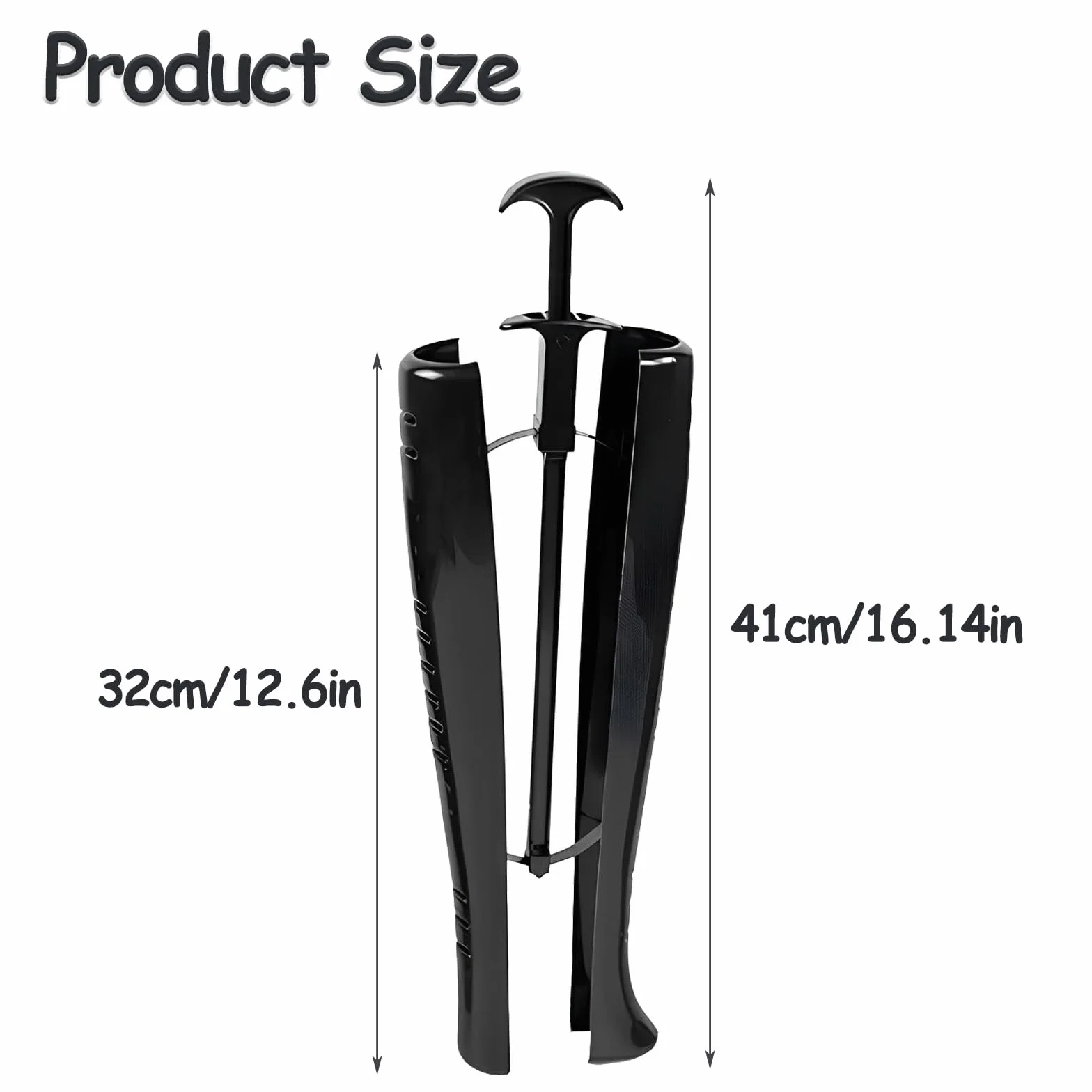 2 Pares Soporte de Bota Negro, Moldeador para Botas Negro, Soporte para Botas de 42cm con Asa, para Botas Medias, Botas de Nieve y Botas de Cuero