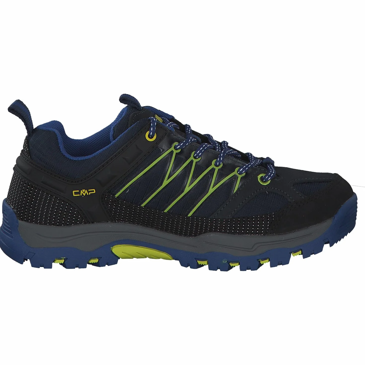 CMP Kids Rigel Low Trekking Shoes Kids WP, Zapatos de Trekking Unisex niños, Negro Azulado Eléctrico, 38 EU