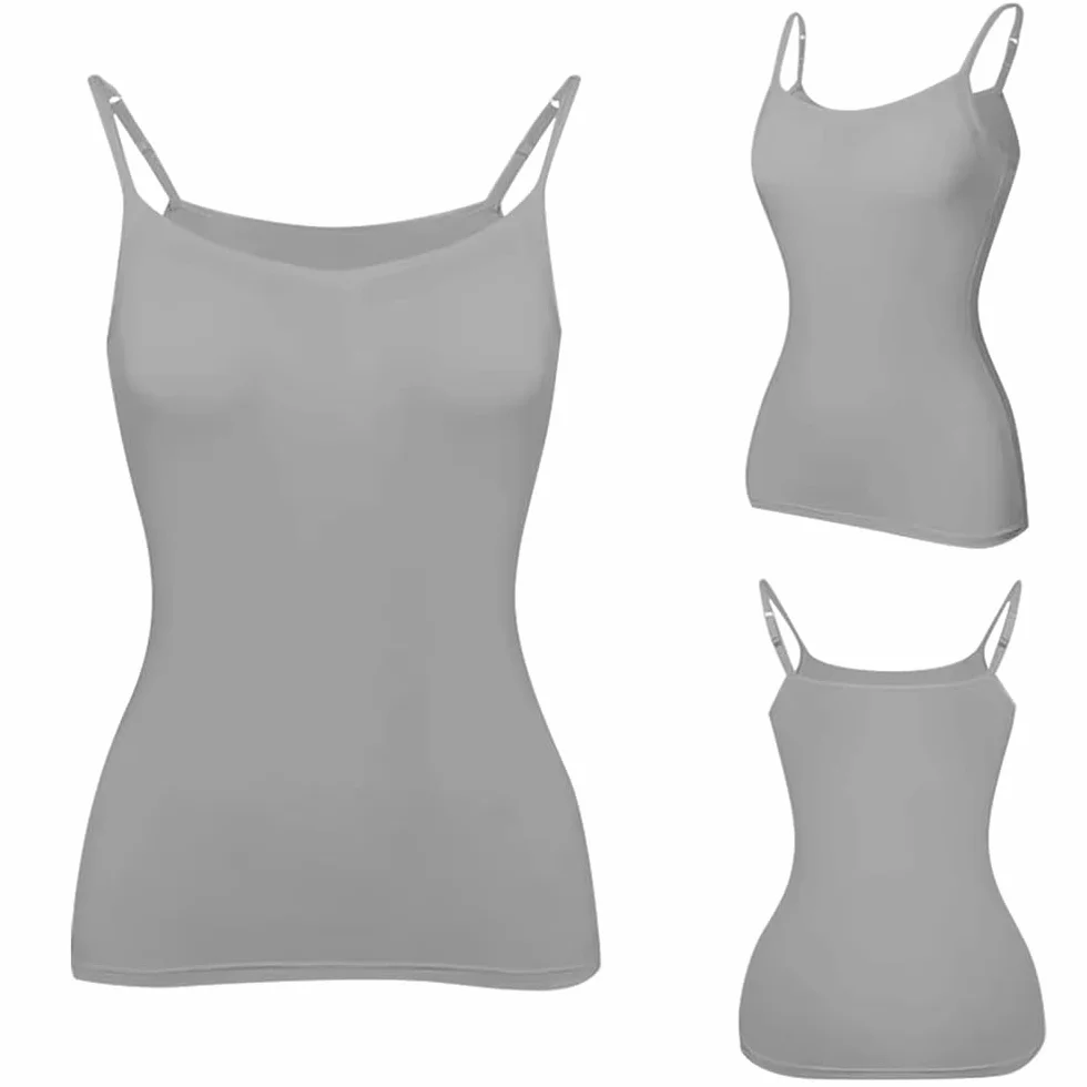 Camiseta de Tirantes para Mujer con Sujetador Incorporado y Tirantes Finos Ajustables, Camisetas Deportivas sin Mangas, Ropa Interior básica