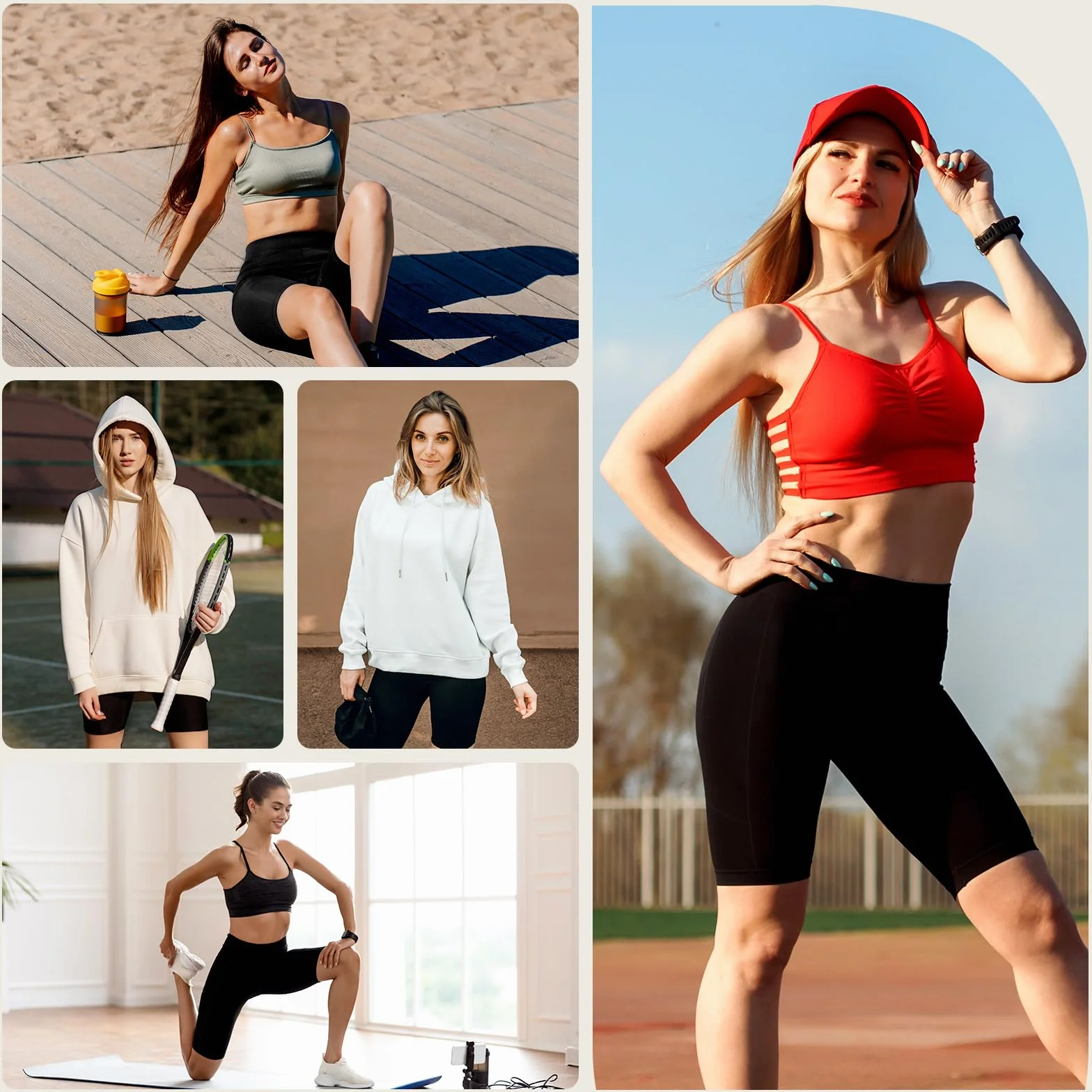 Pantalones Cortos Deporte Mujer Cintura Alta Shorts Leggins Pantalones Cortos de Yoga para Correr Gym Fitness Mallas Deportivos con Bolsillos Laterales GI371
