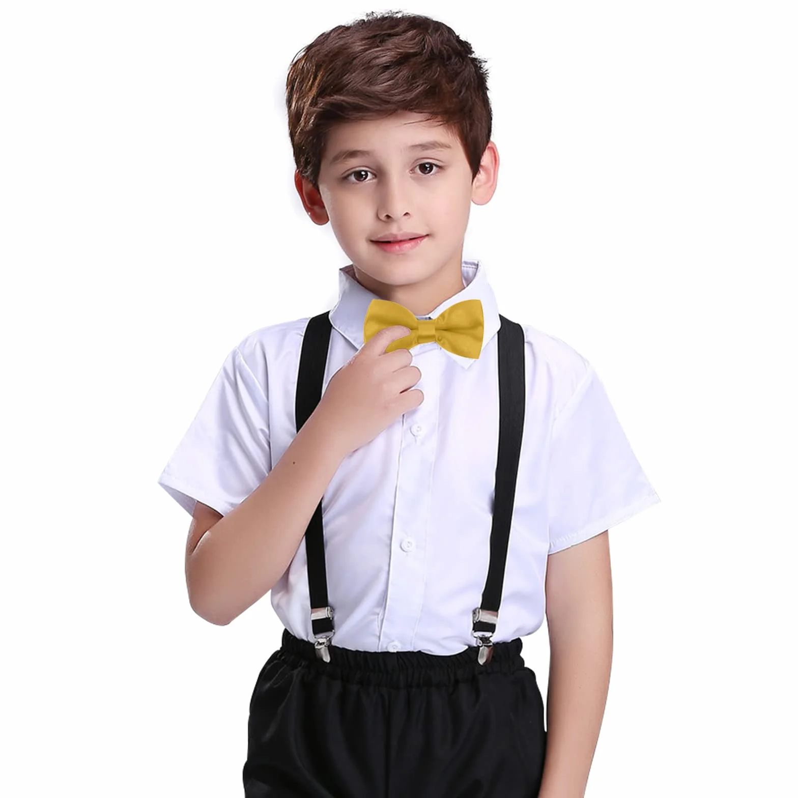 HANERDUN Pajaritas Noble para Niños Pajaritas Ajustables para Bebés, Cumpleaños, Bodas, Foto, Pre-corbata - Brillada con Aire de Seda