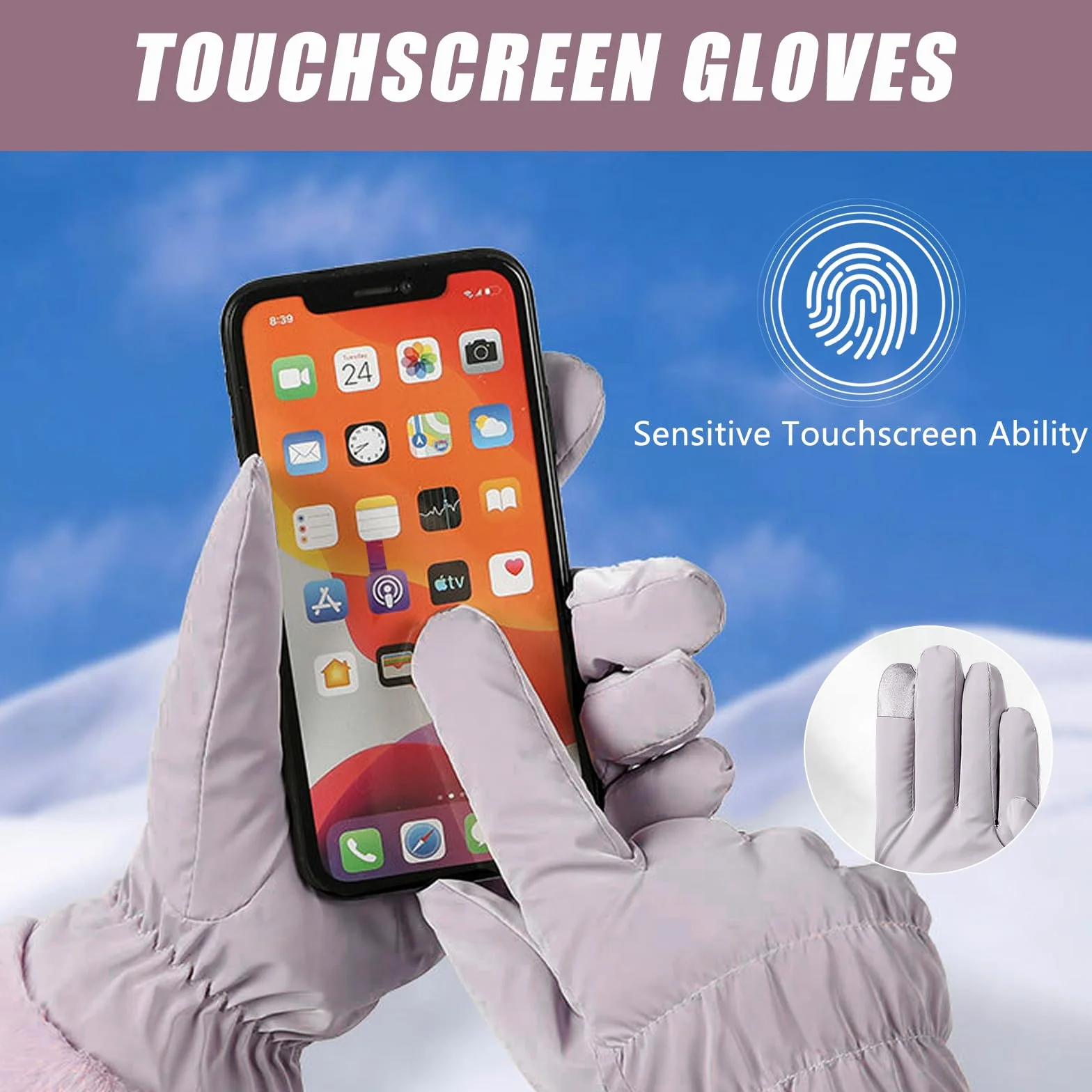 Guantes Térmicos Impermeables para Mujer - Touchscreen con Forro Polar, para Esquí, Cálidos a Prueba de Viento, para Caminar